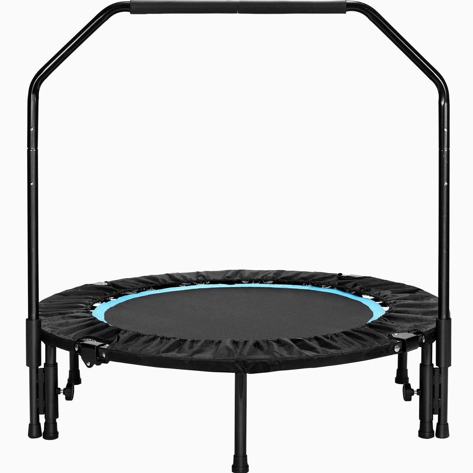 LIFERUN Trampolino elastico pieghevole per adulti e bambini, diametro 101 cm, capacità 150 kg, corrimano regolabile