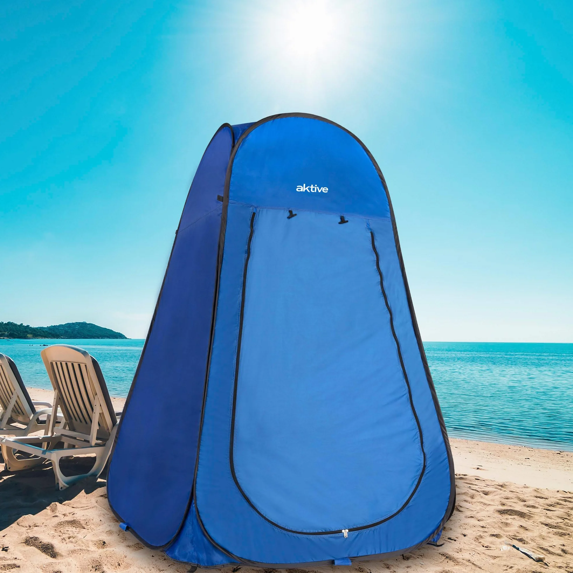 AKTIVE Tenda da campeggio con doccia e spogliatoio 120x120x185 cm, Pieghevole, Impermeabile