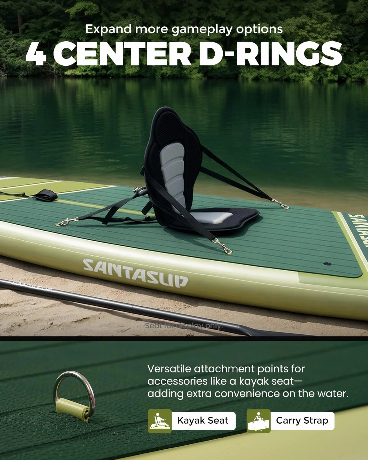 Tavola gonfiabile stand up paddle blu con accessori antiscivolo SUP tutto tondo adulti ragazzi