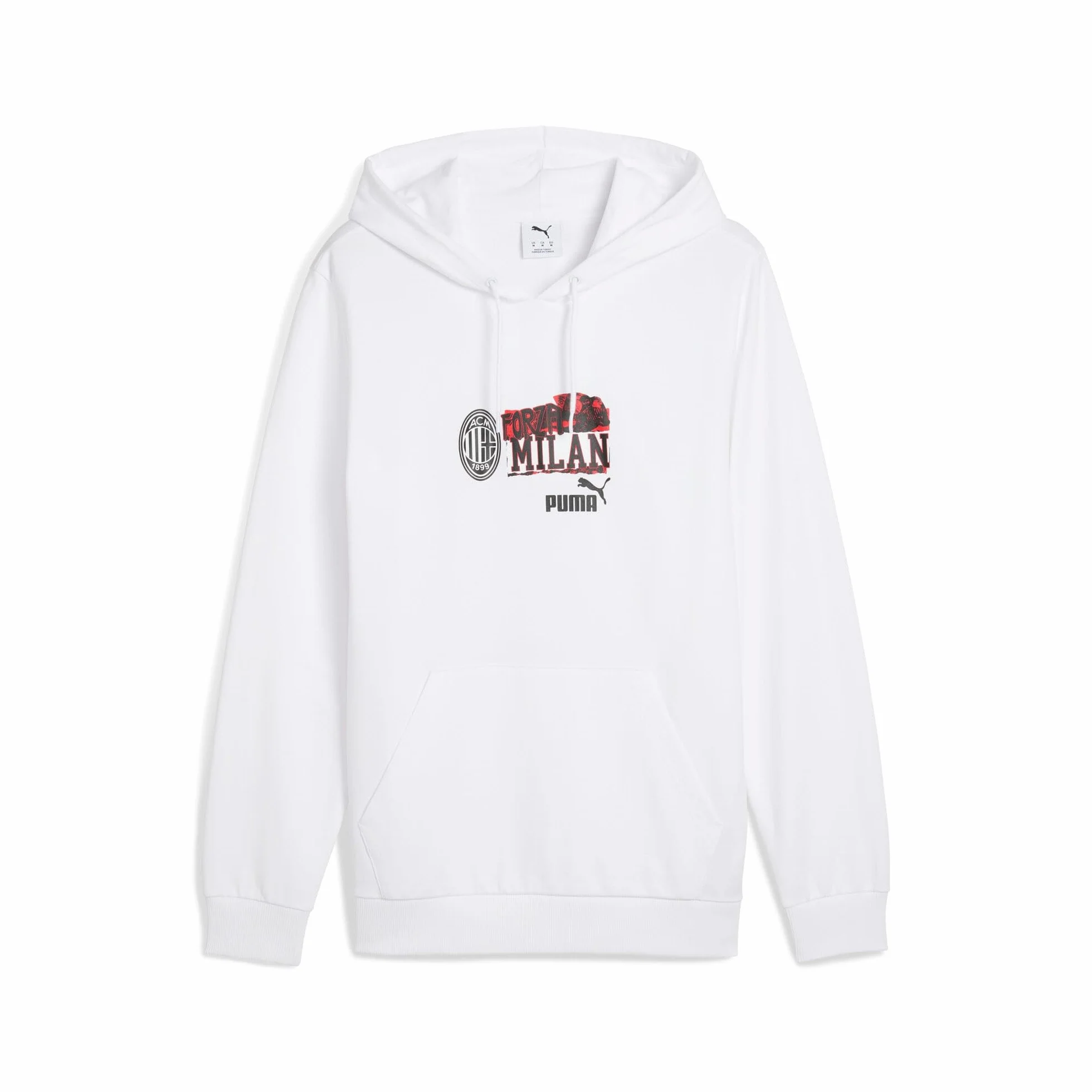 Felpa con Cappuccio A.C. Milan ftblNRGY, Adulto, Unisex, Nero o Bianco
