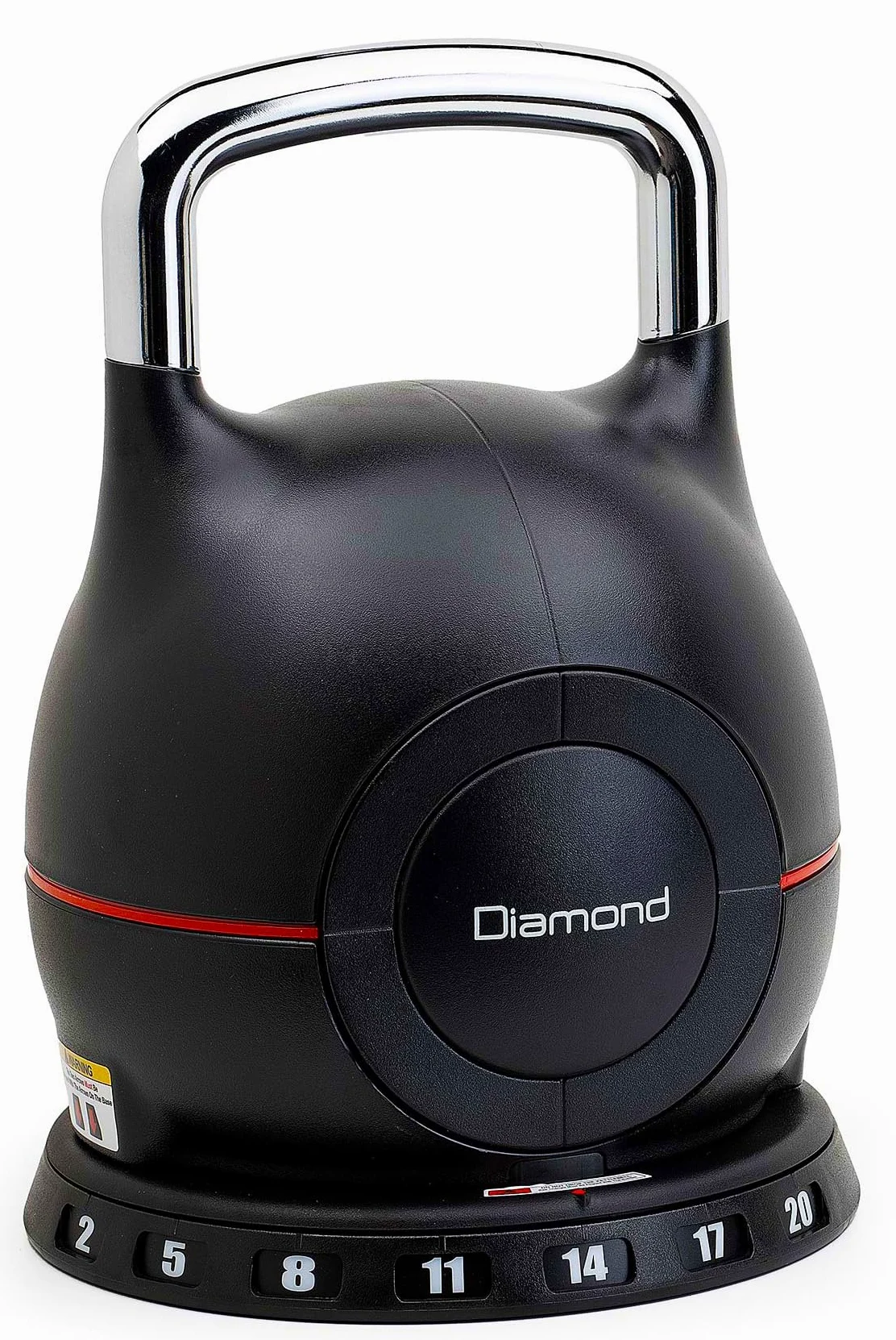DIAMOND【Kettlebell a Carico Variabile 2-20 Kg】Regolabile in 7 Livelli | Manico in Acciaio con Impugnatura Ergonomica | Selettore di Peso Rapido | Allenamento Funzionale & Home Gym, Risparmia Spazio