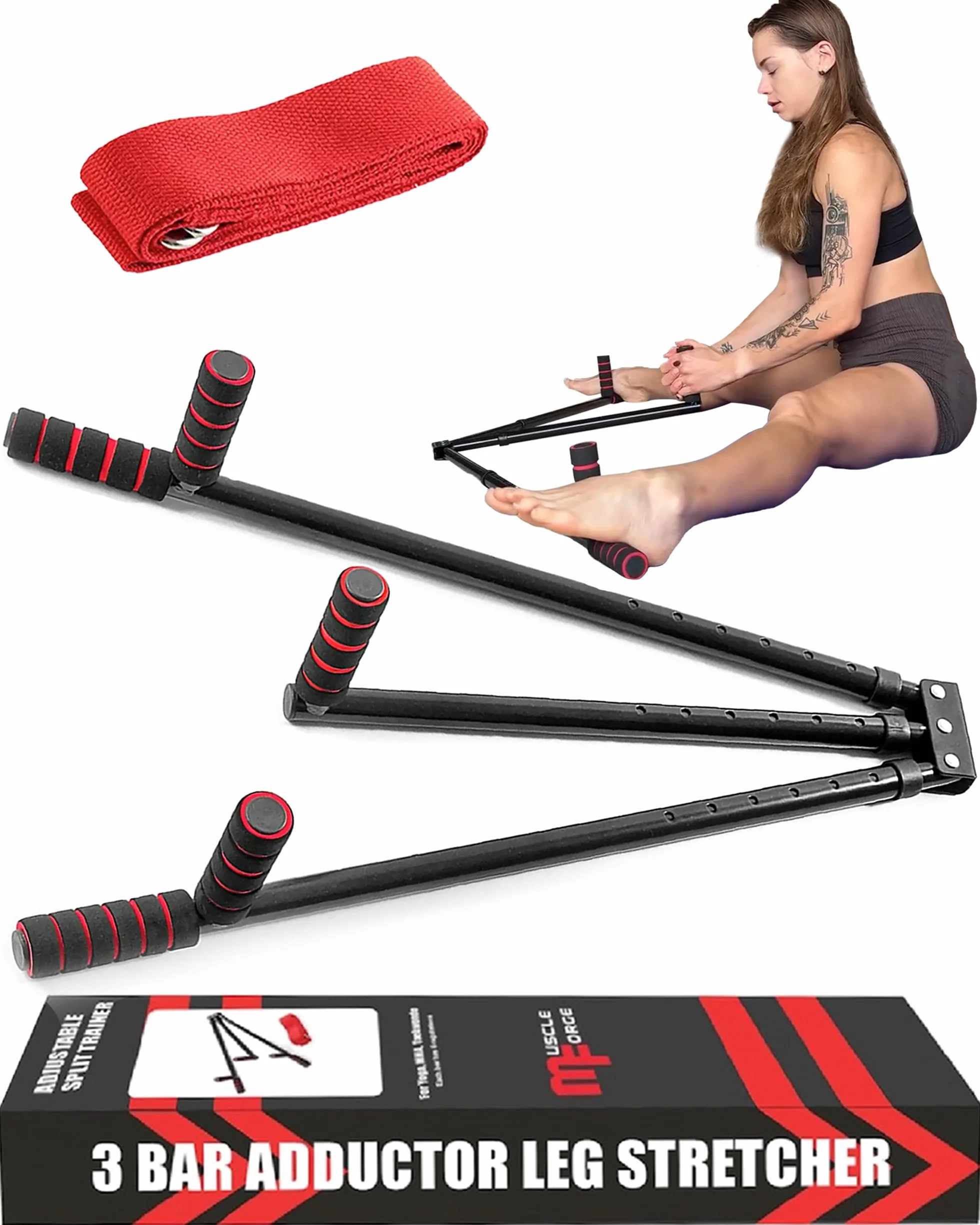 Divaricatore Gambe per Stretching fino a 180° - Regolabile 6 Livelli Attrezzo Interno Coscia per Spaccata, Stretching Attrezzi, Collo del Piede Attrezzo Danza e Arti Marziali, Acciaio Inox