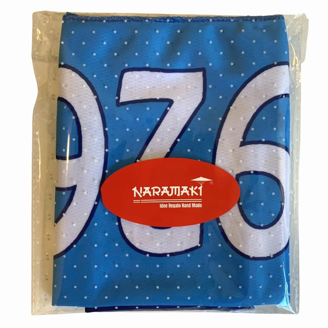 Szalik Napoli Poliestere 20x120 cm Frange Tifo Azzurro Blu Bianco