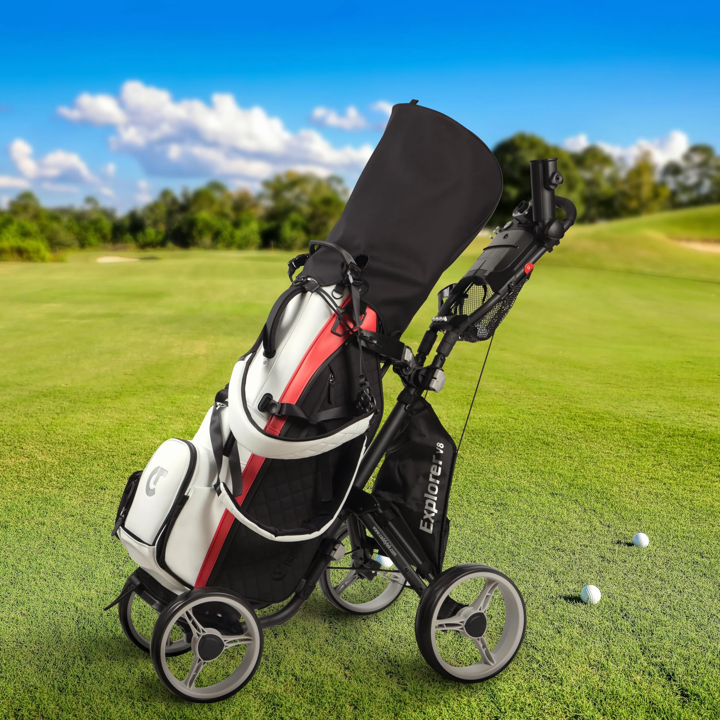 Caddytek Explorer V8 SuperLite 4 Wheel Golf Push Cart