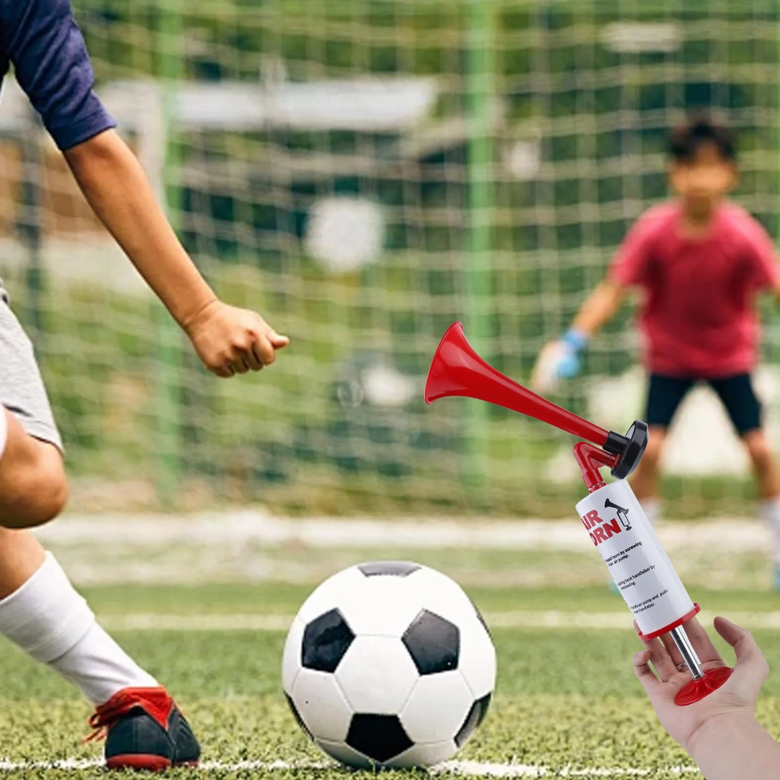 Tromba a Pressione 2 Pezzi, Air Horn ad Aria Compressa, Tromba di Segnalazione per Calcio, Pallamano, Arbitro
