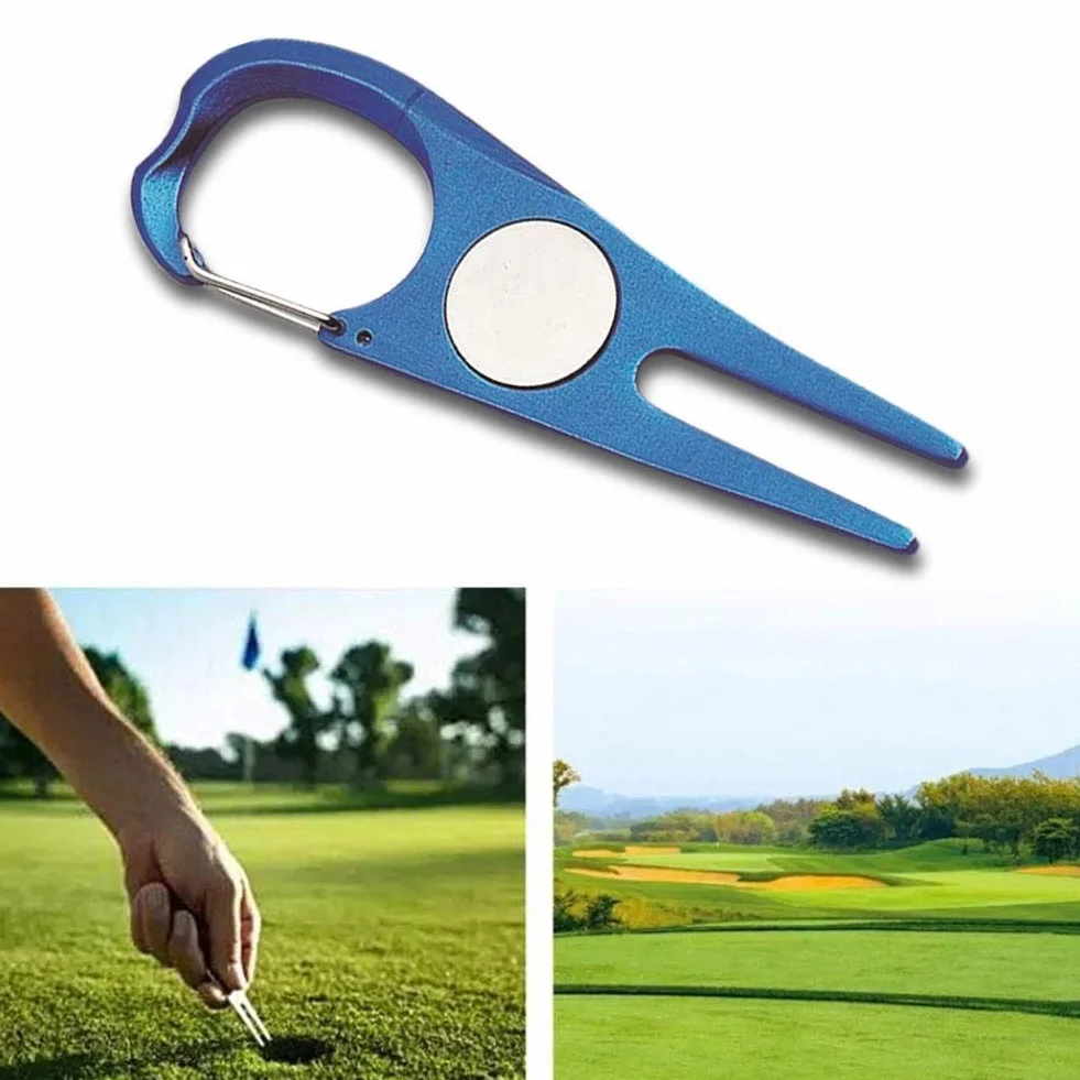 Stainless Steel Golf Green Repair Divot Tool Pitch Fork