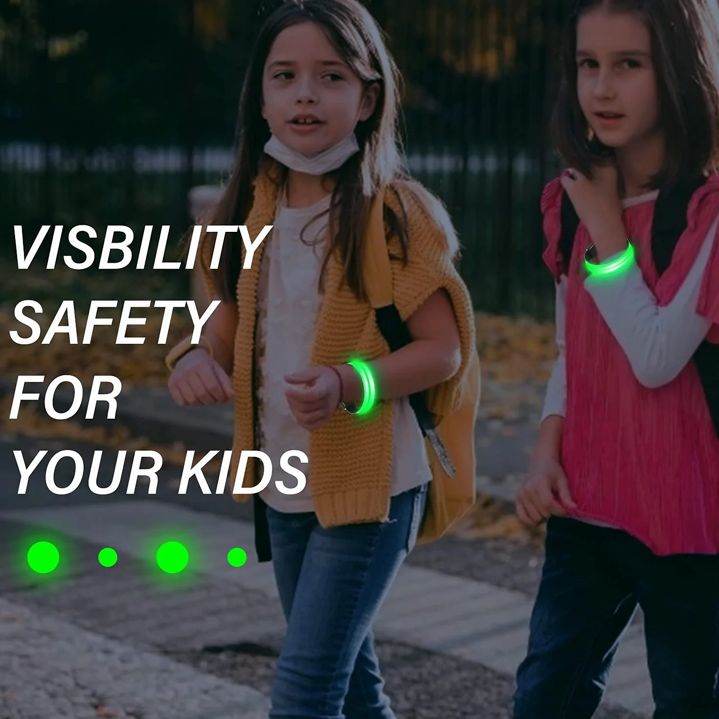 Bande Catarifrangenti LED Braccialetto Ricaricabile USB 3 Modalità Illuminazione Fascia Braccio Sicurezza Alta Visibilità per Running Bici Corsa Notturna (Verde)