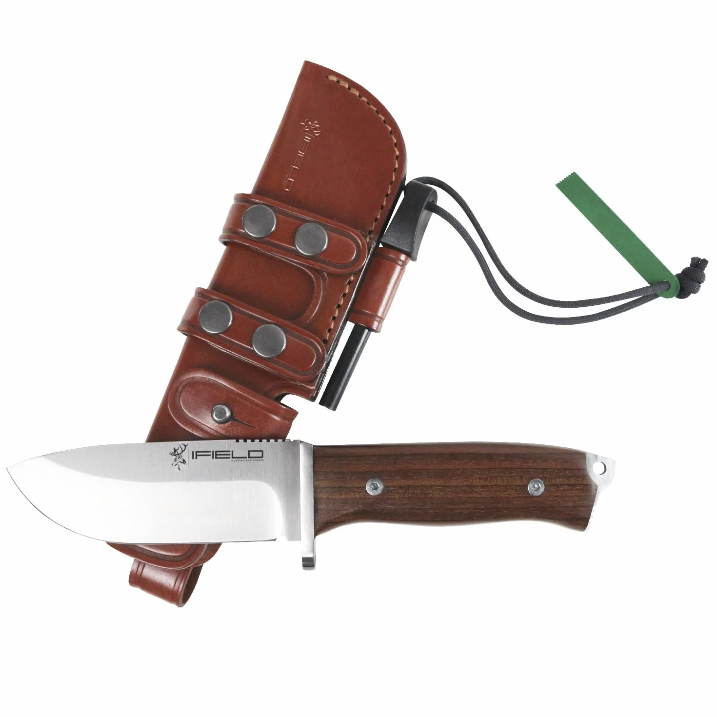 iFIELD EL29105 Multifunzionale escursioni, caccia e sopravvivenza coltello per l'esterno, manico in legno di Cocobolo con acciaio inox MOVA-58, fatto in Albacete (Spagna)