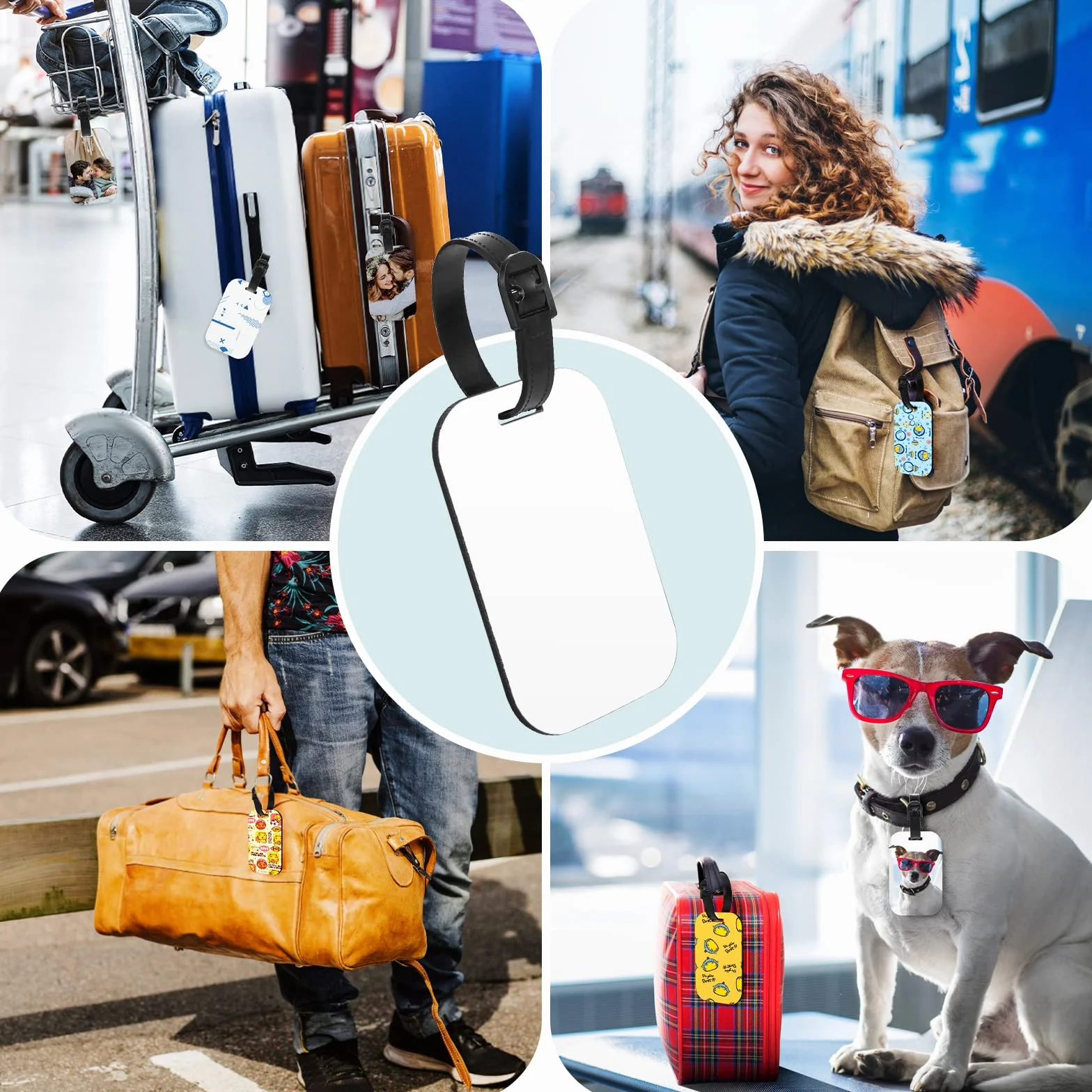 Etichette personalizzate per bagagli 1-150 confezioni con testo immagine foto logo