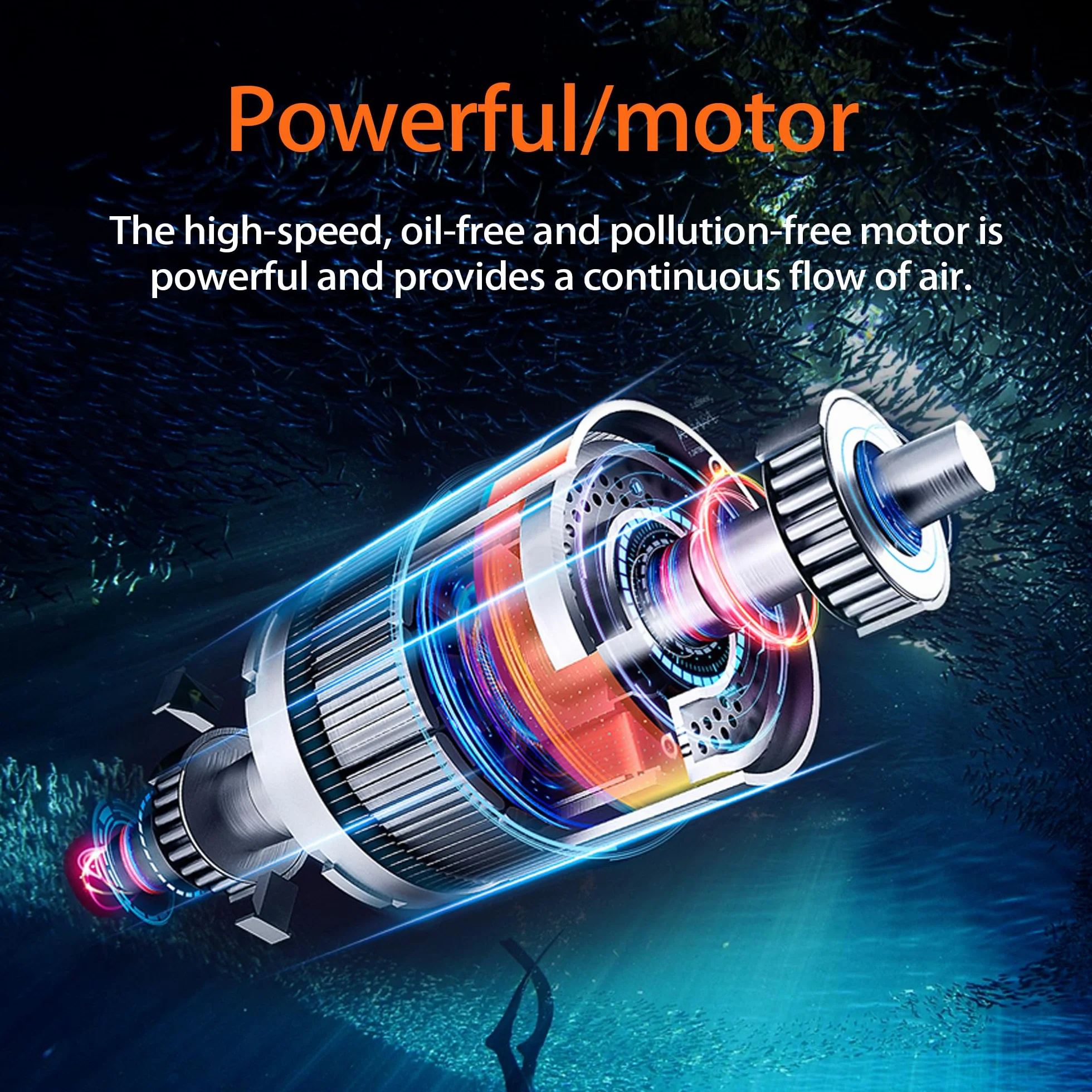 TUDIVING-Sistema di Immersione Professionale Senza bombola Impermeabile, Sistema di Immersione Portatile Ricaricabile con Narghilè e regolatore di respirazione