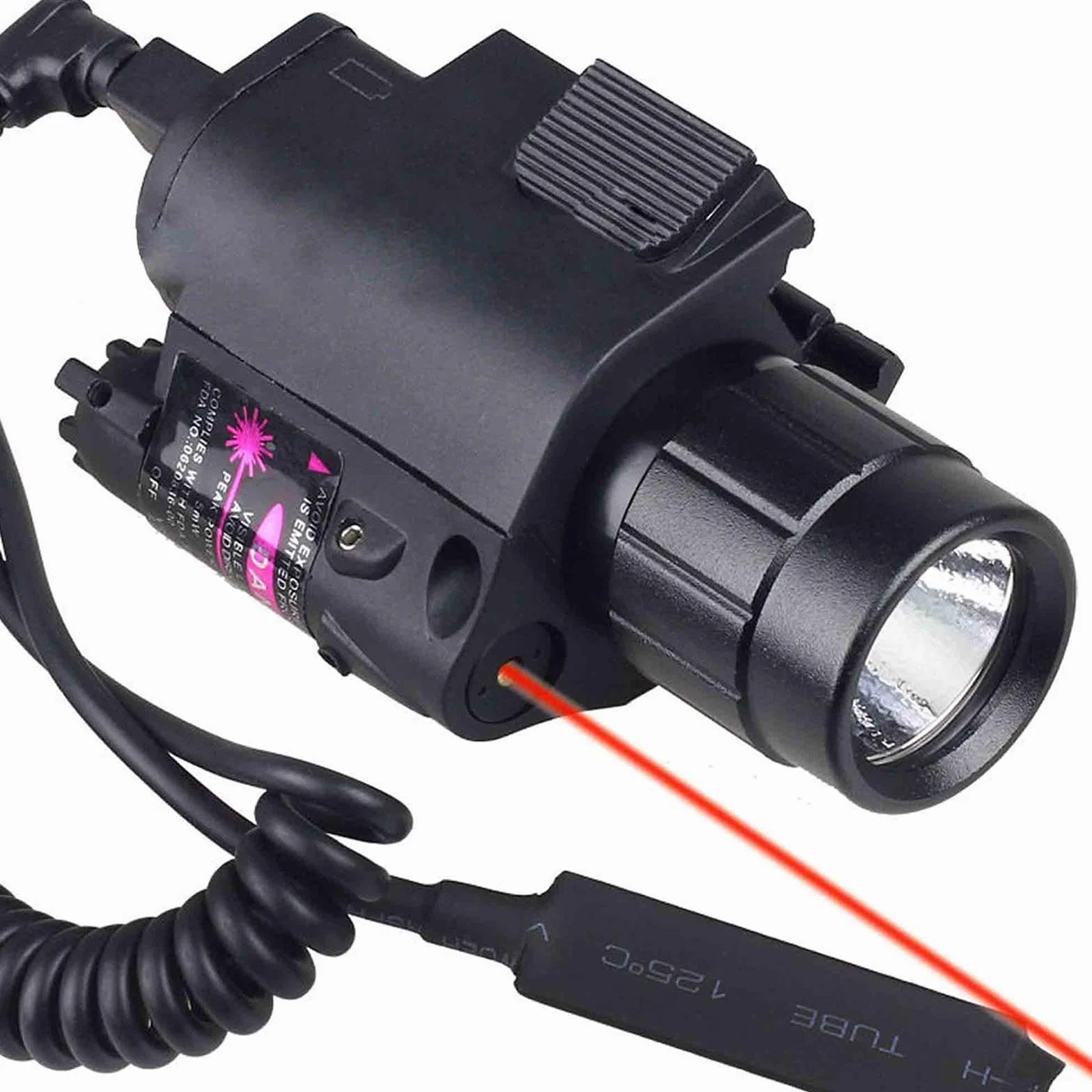 Torcia Rossa Combinata 200 Lumen per Armi con Supporto Picatinny 2 Batterie