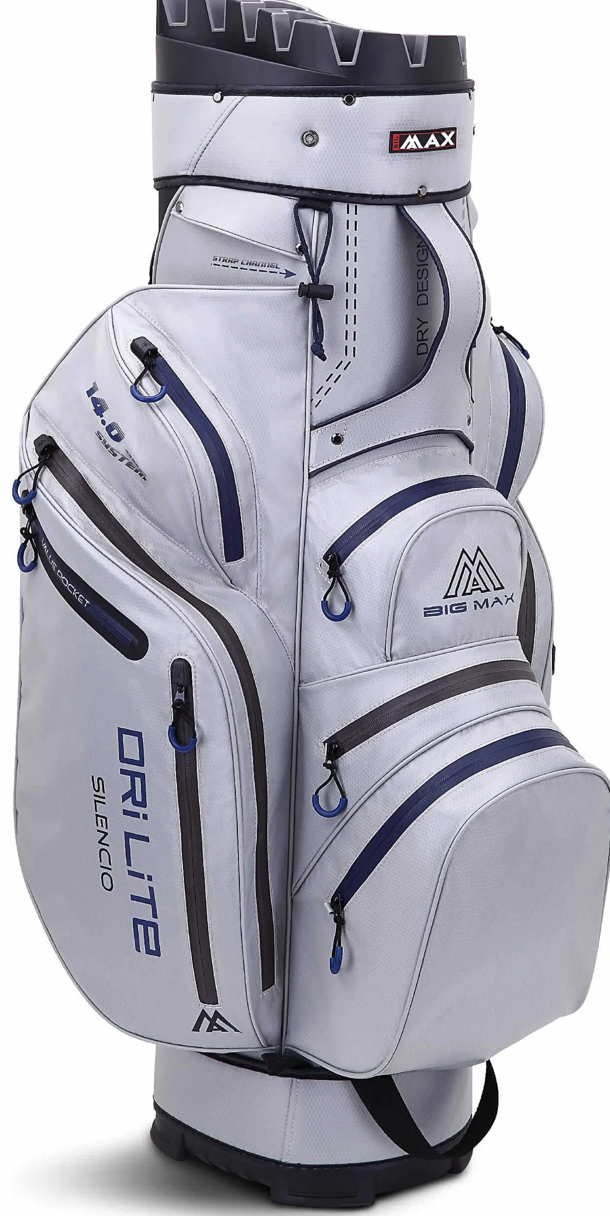 Big Max Dri Lite Silencio 2 Cartbag Borsa da golf impermeabile Argento