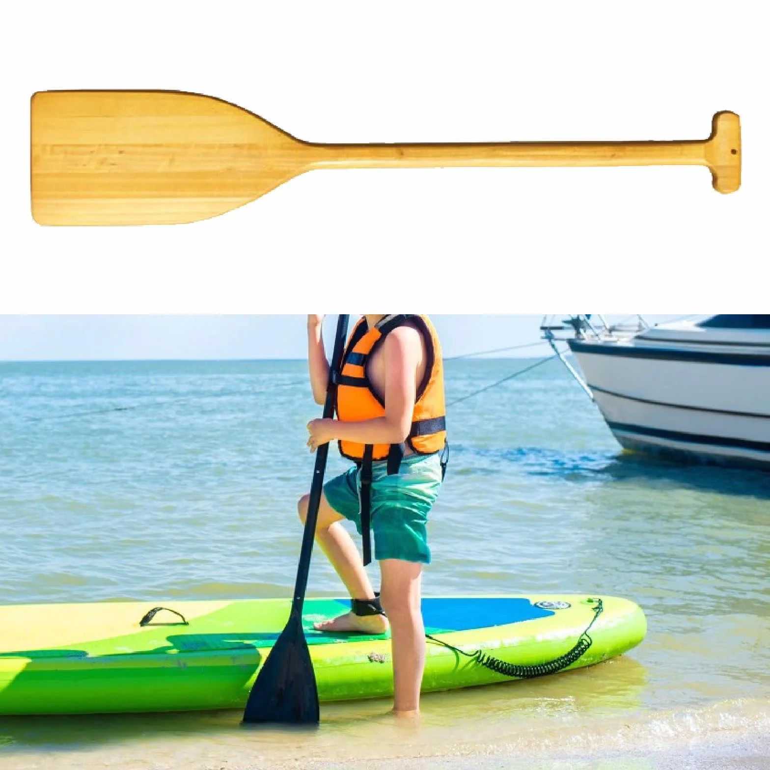 Paddle in Legno Decorazione Nautica 32 Pollici Remo Leggero a Mano