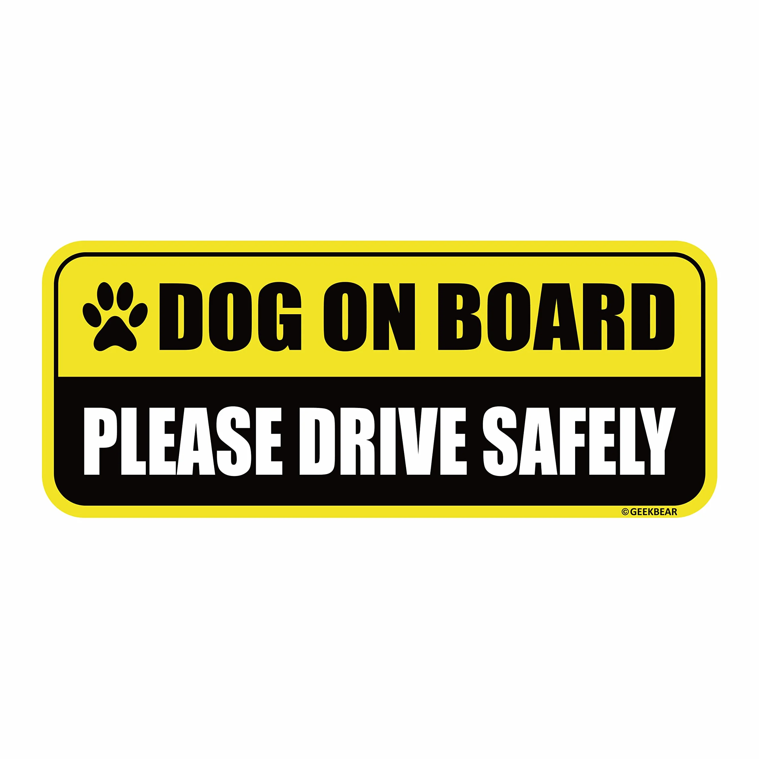 Magnete per auto con cane a bordo, tipo rettangolare (giallo/nero)