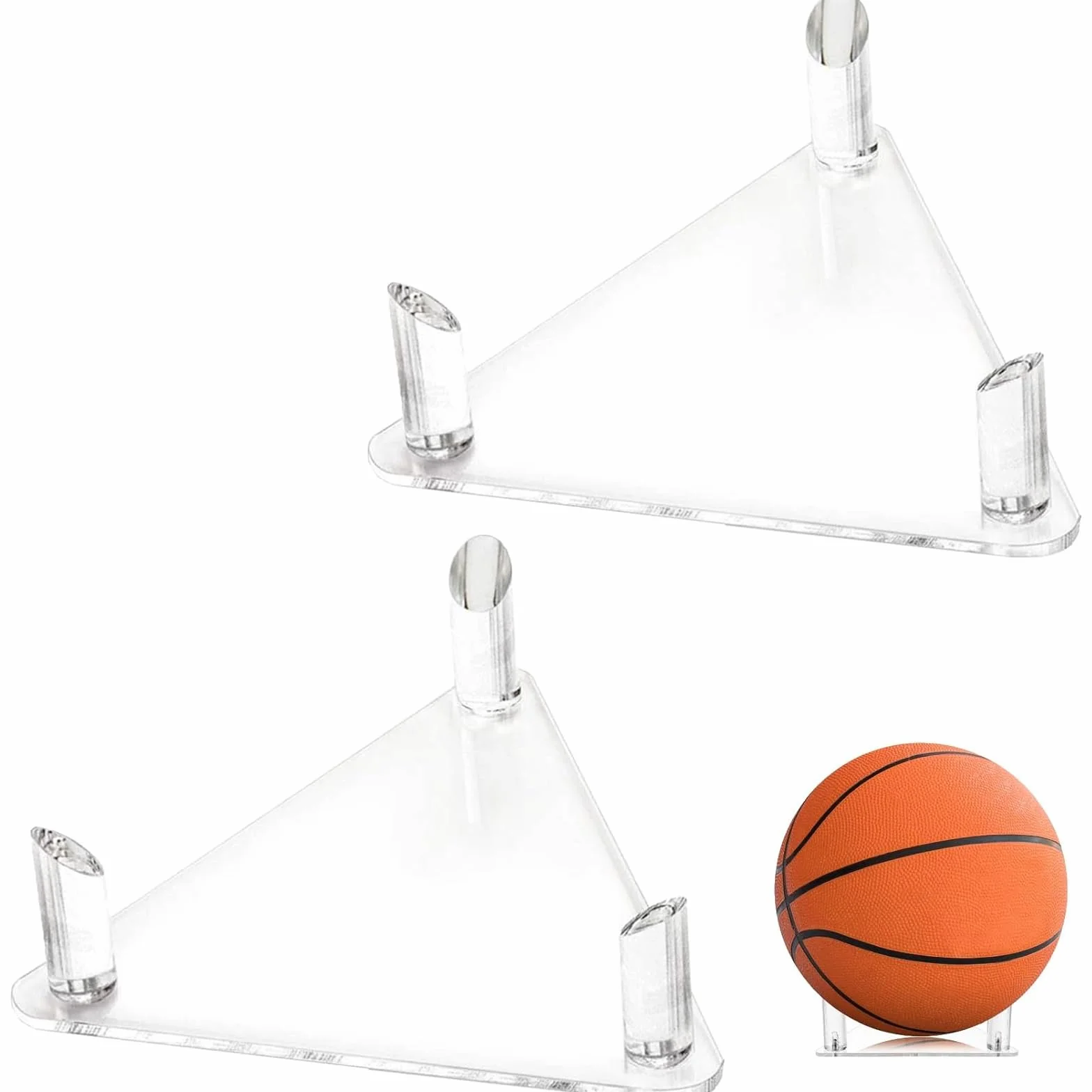 Supporto per Pallone Calcio Acrilico Trasparente Durevole 2 Pezzi per Palloni Memorabilia