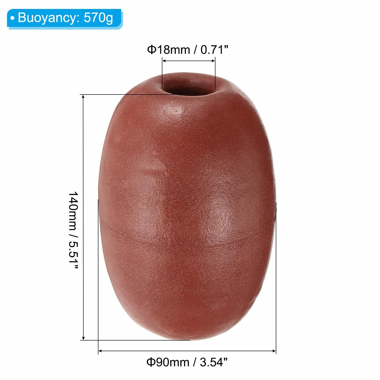 PATIKIL 5.51" x 3.54" Boe Galleggianti per Corda, 570g Galleggianti per Acque Profonde, Rosso