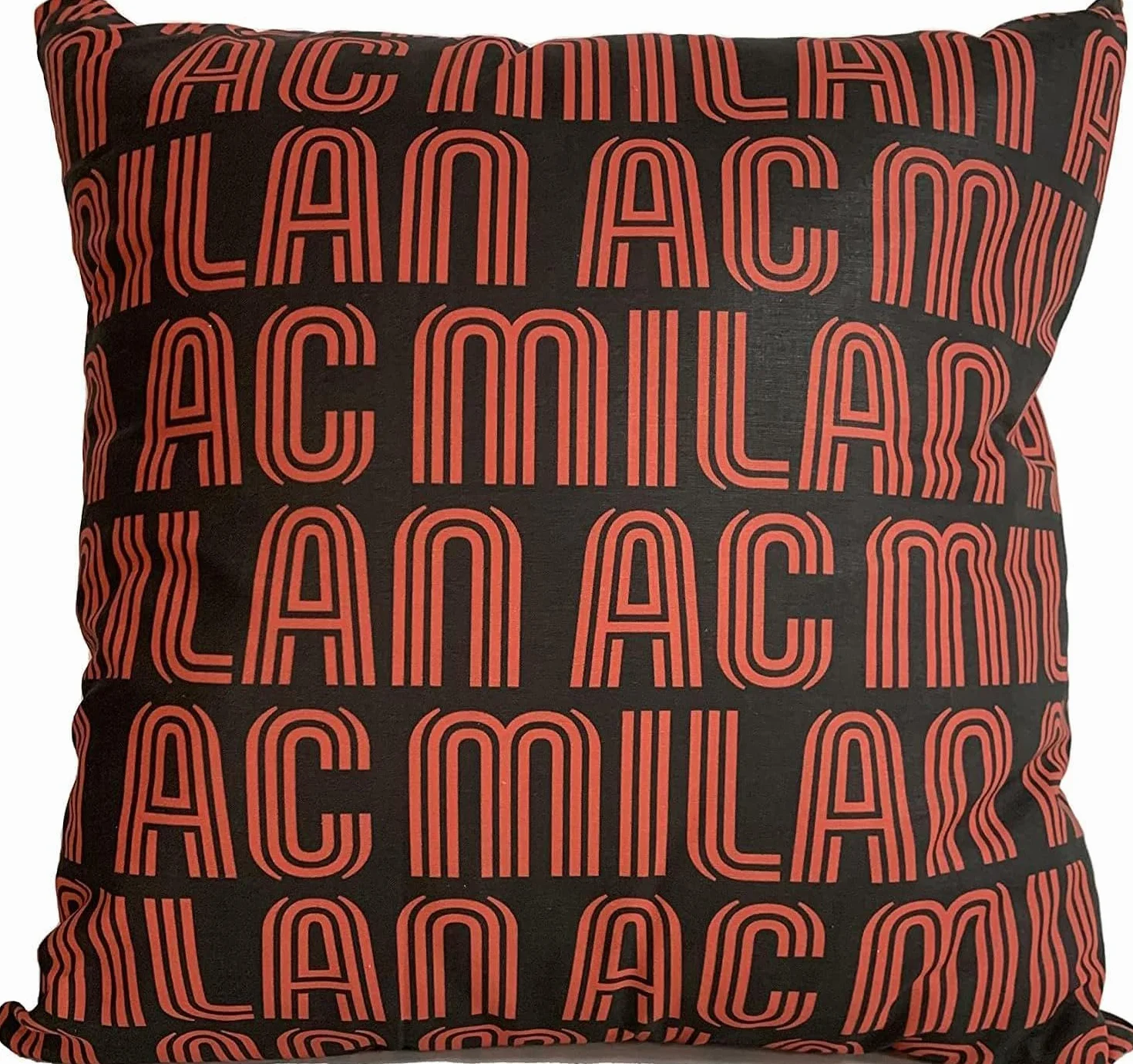 Cuscino Arredo Milan 40x40 cm Rosso e Nero Logo