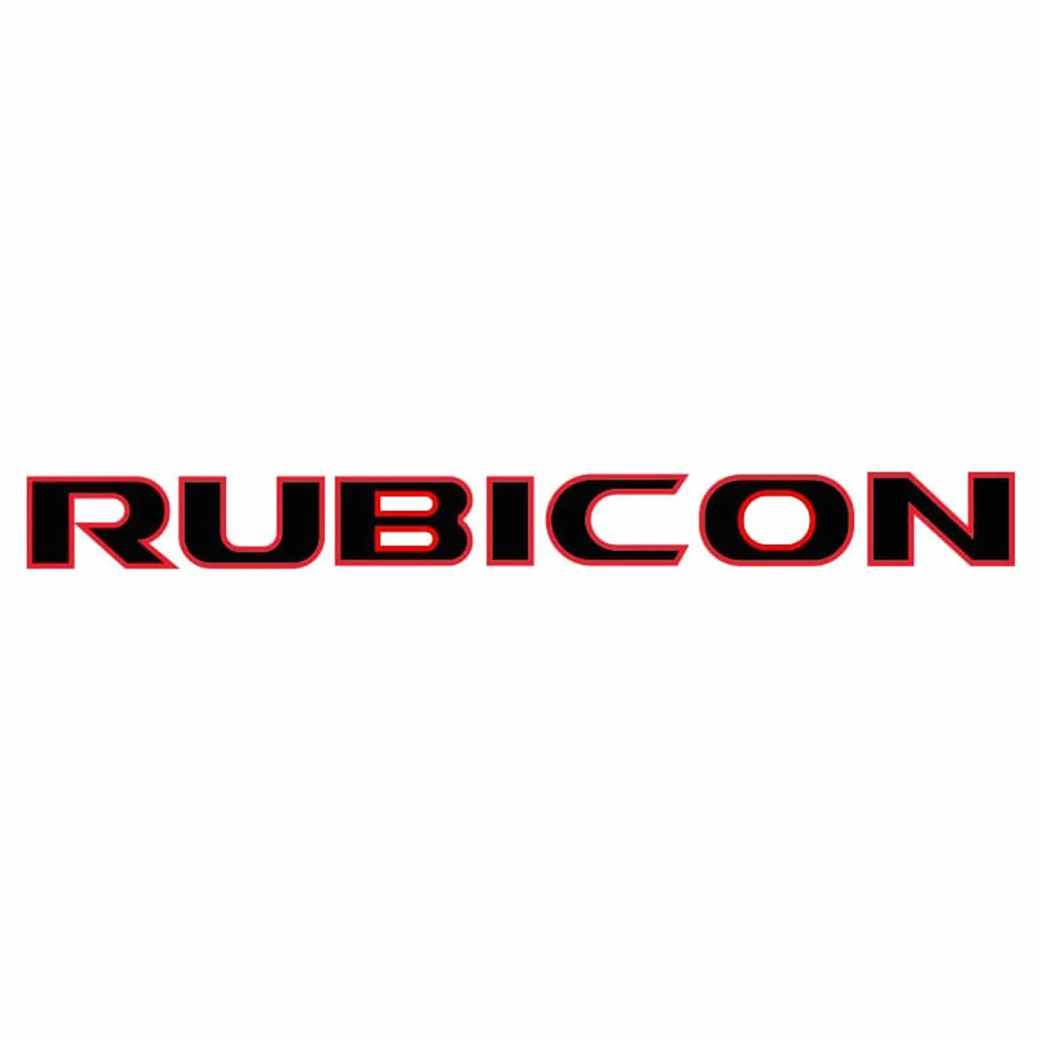 Adesivi Laterali Rubicon per Auto, Rosso e Nero, 62 x 6 cm, 2 Pezzi, TJ