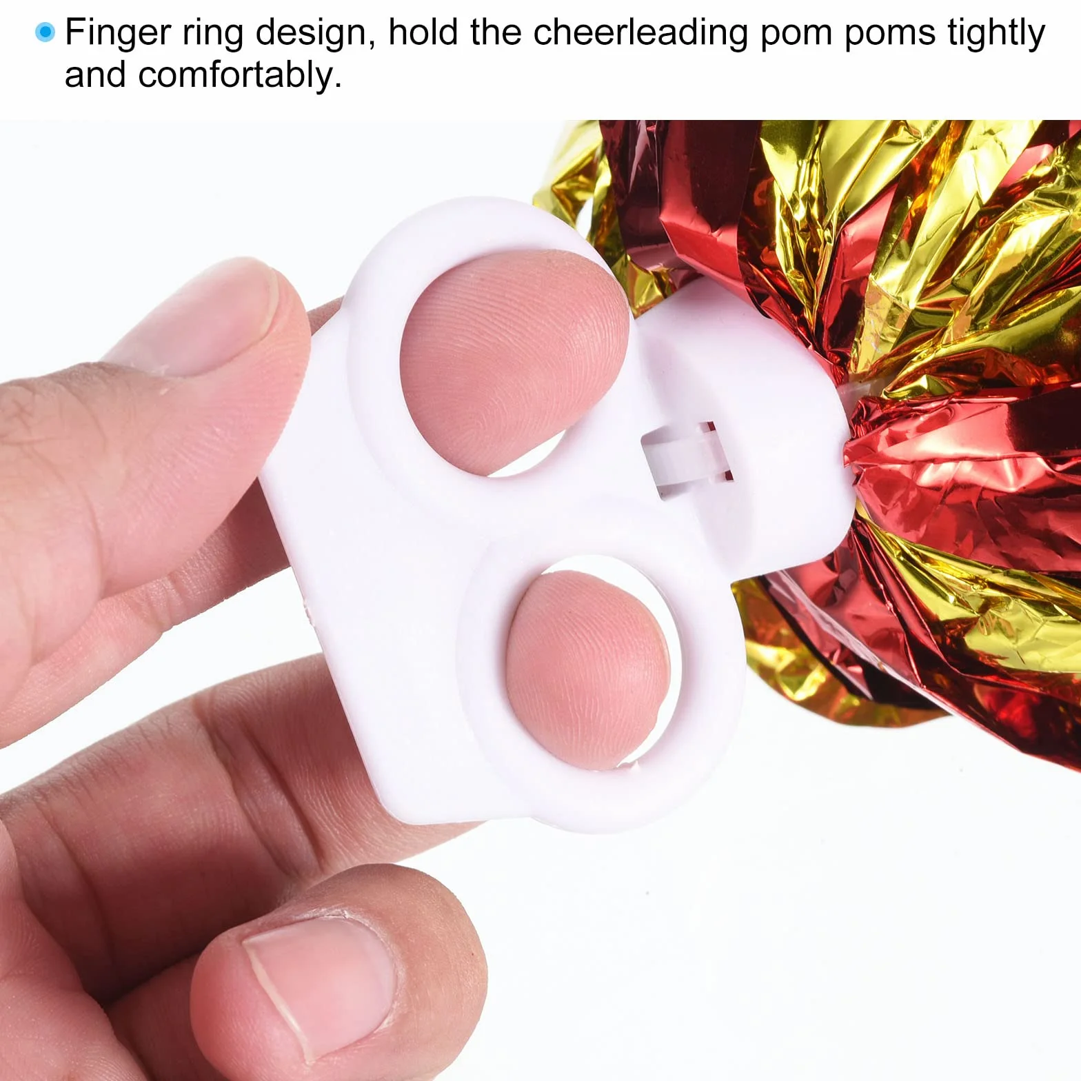 PATIKIL Pompon Cheerleading 2 Pezzi PET Fori per le Dita Rosso Dorato