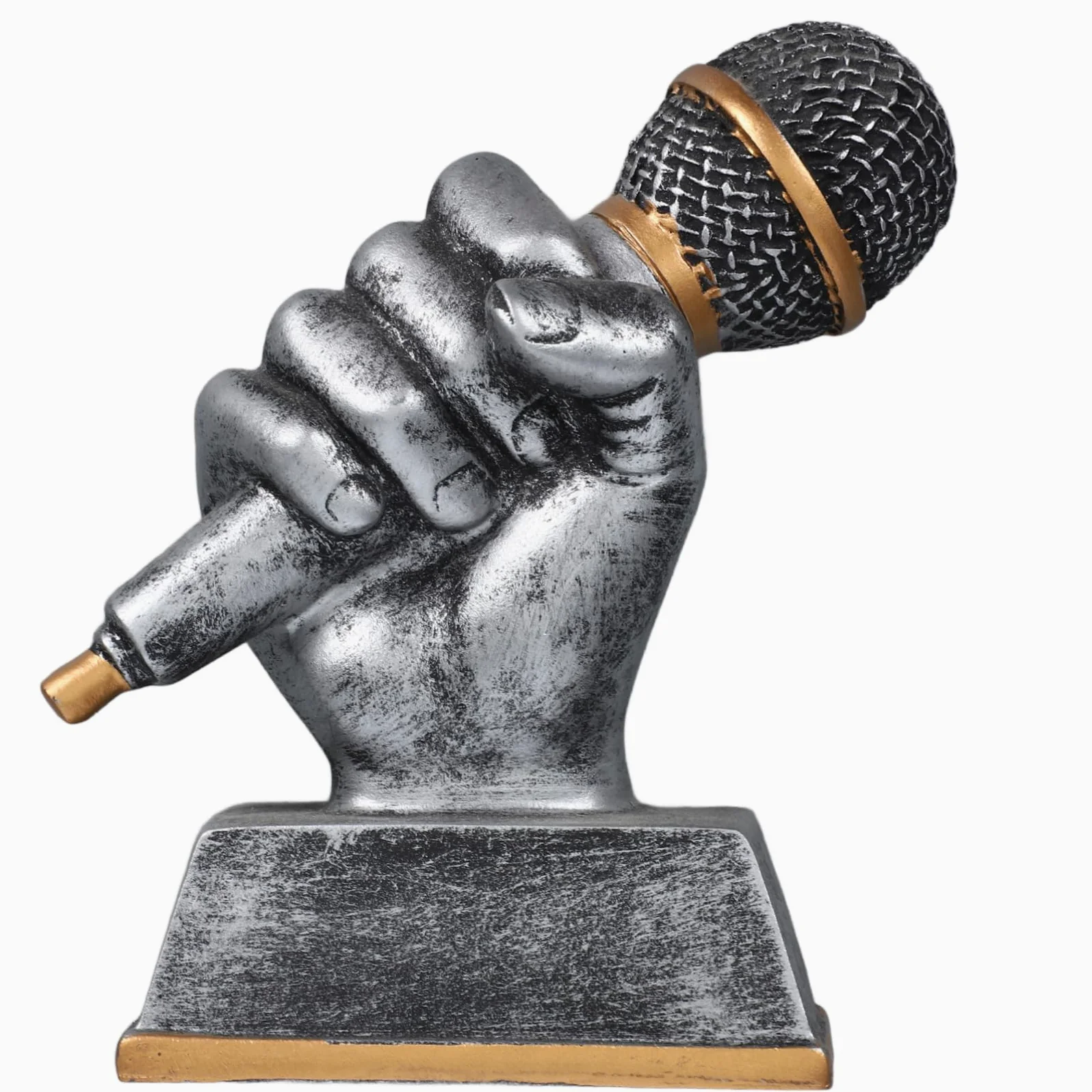 SWAYVES Trofeo Di Musica Trofeo Di Tifo Trofeo Di Partecipazione Musicale Microfono per Trofeo per Cantanti Trofeo Artistico per Cantanti/Sier*2Pcs/14 * 12Cm