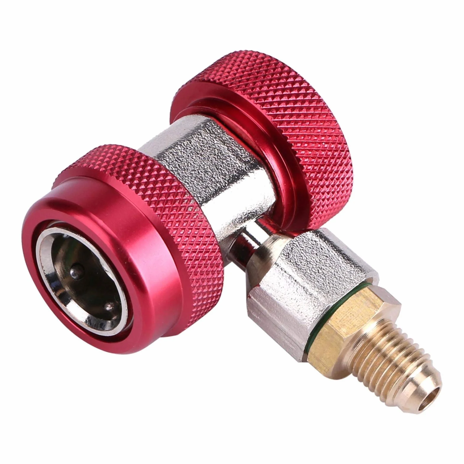 Attacco rapido, Adattatore accoppiatore Aria condizionata R134 connettore rapido Aria condizionata Basso/Alto + Nucleo valvola estrattore(Attacco rapido Lato Alto: Rosso)