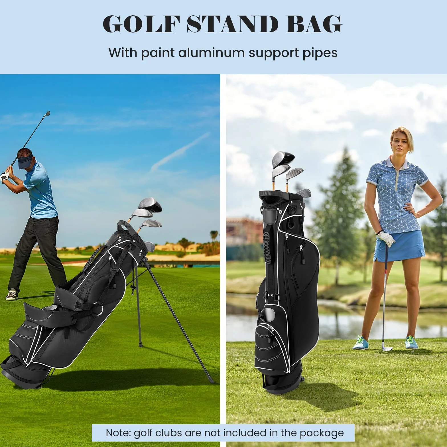LIFEZEAL Borsa da golf 4 divisori spallacci regolabili leggera