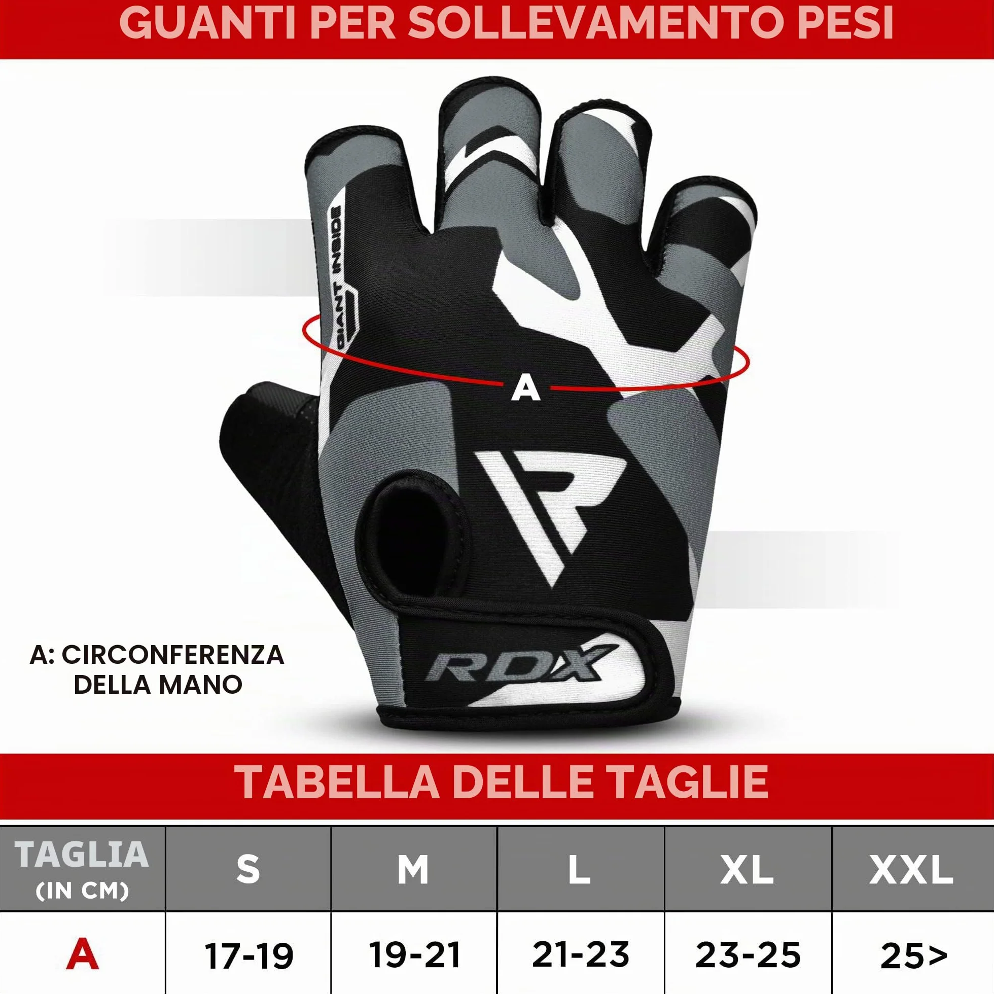 RDX Guanti Palestra Sollevamento Pesi Antiscivolo Imbottito Presa Protezione Elastico Traspirante Powerlifting Bodybuilding