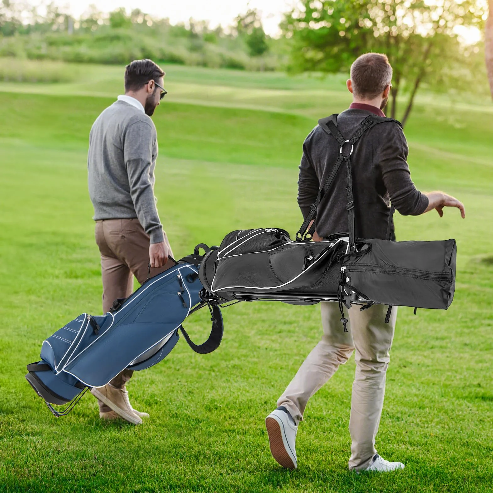 LIFEZEAL Borsa da golf 4 divisori spallacci regolabili leggera