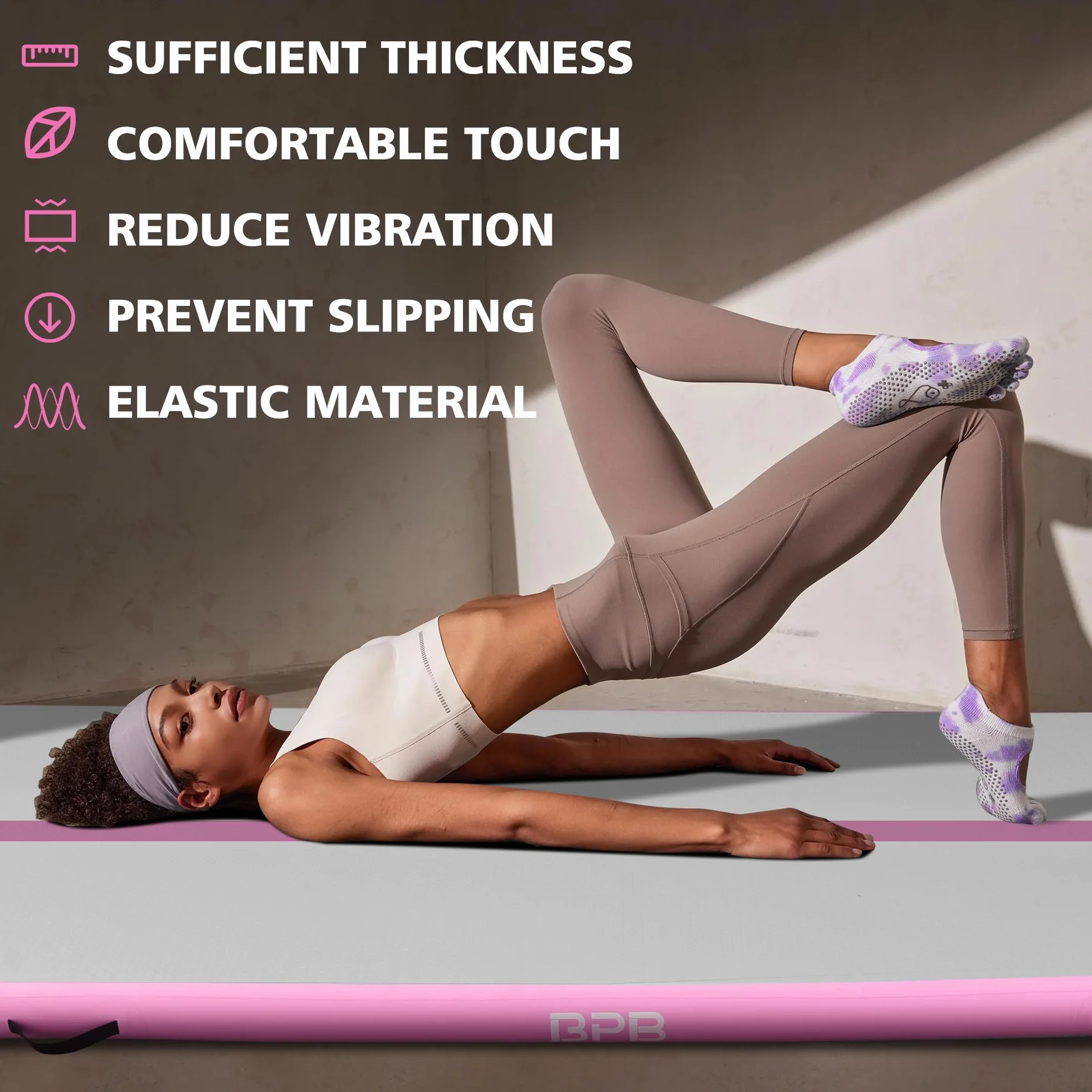 BPB Inflatable Gymnastics Tumbling Mat with Electric Pump. 10ft Air Tumble Training Track. Air Gymnastic Tracks Use for Home/Gym/Cheerleading/Yoga/Pilates/Martial Arts/Beach/Cheerleading/Water Fun