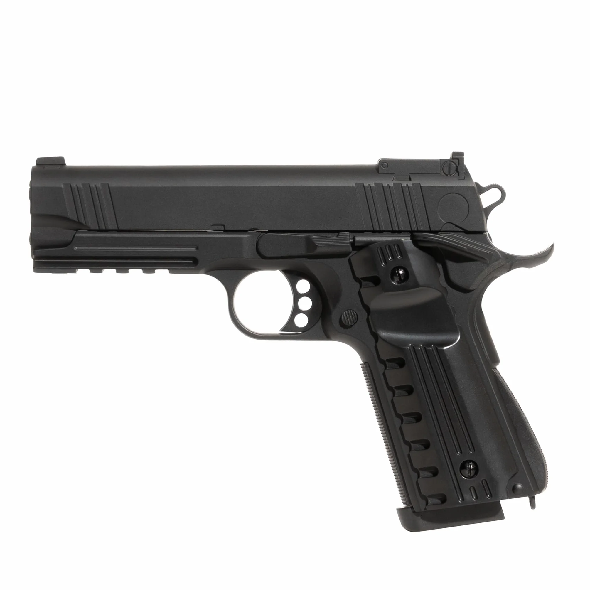 Pistola Softair a Molla, Calibro 6 mm, Corpo in Metallo, 0,9 Joule, 1000 Pallini