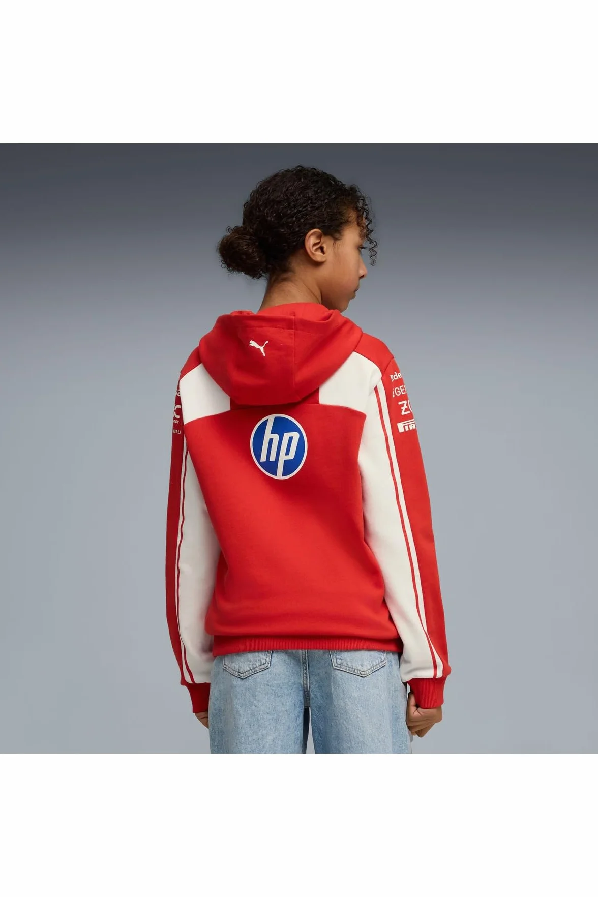 PUMA Scuderia Ferrari F1 2026 Felpa con Cappuccio Team Bambino Rosso
