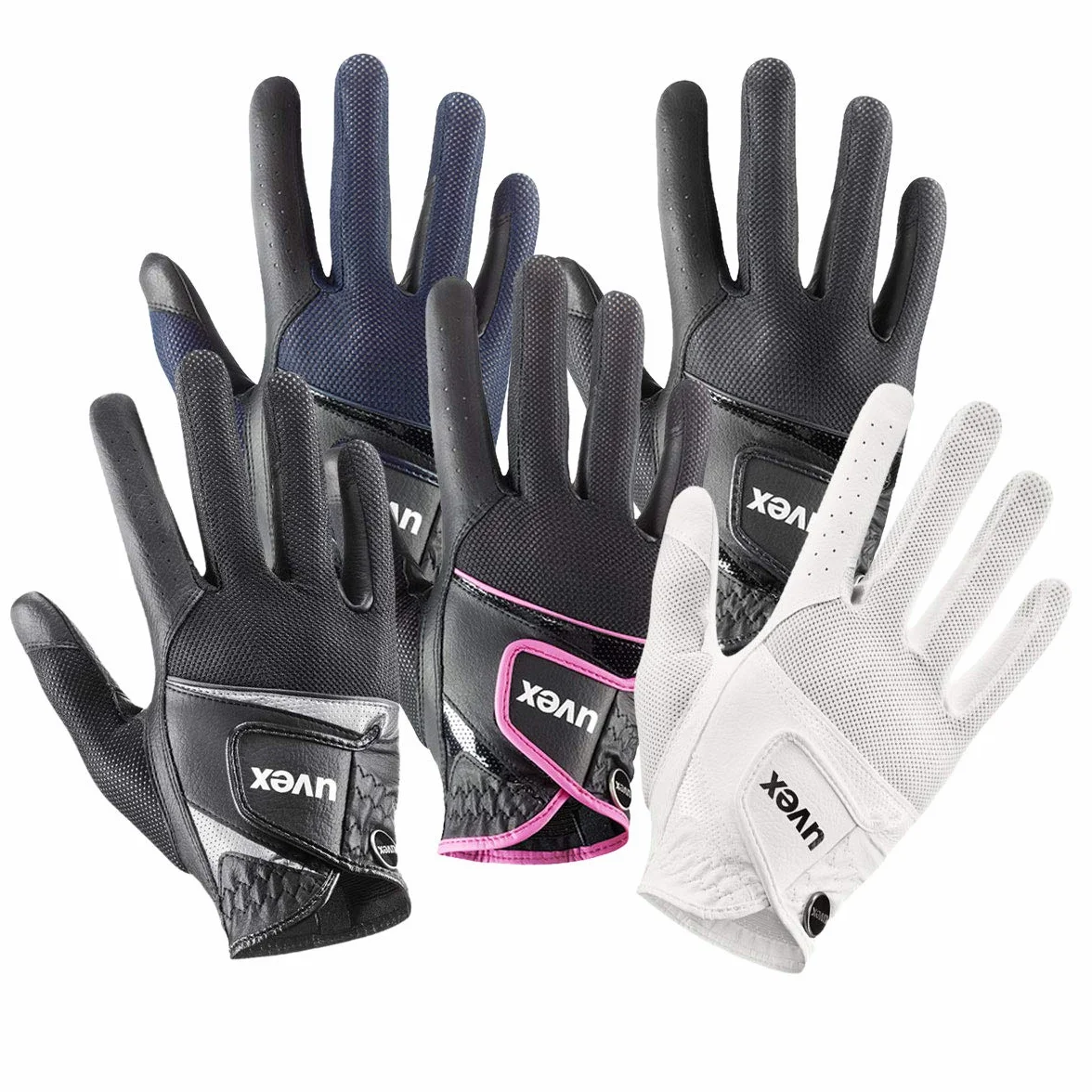 Guanti da Equitazione Uvex Sumair Flessibili Black-Silver 8