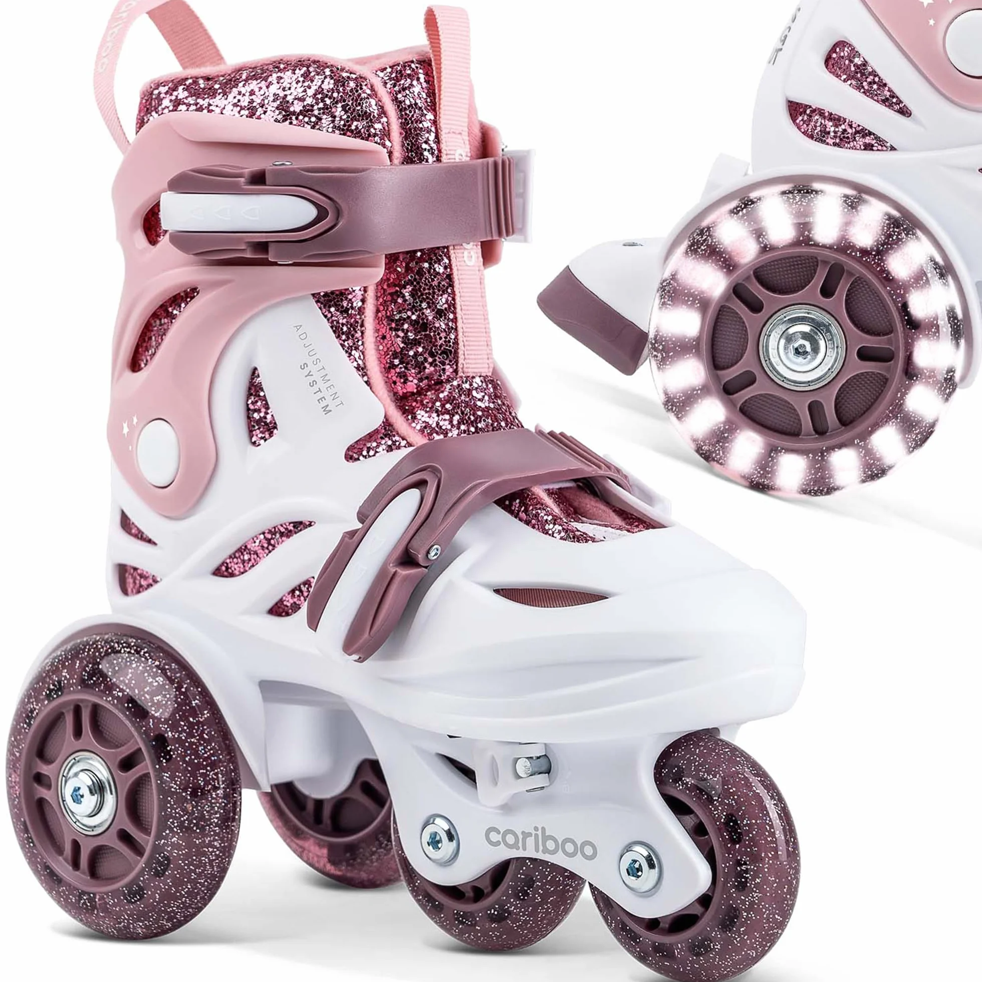 Cariboo Pattini A Rotelle Per Bambini Per Principianti Regolabili Con Ruote Broccato Ballerina