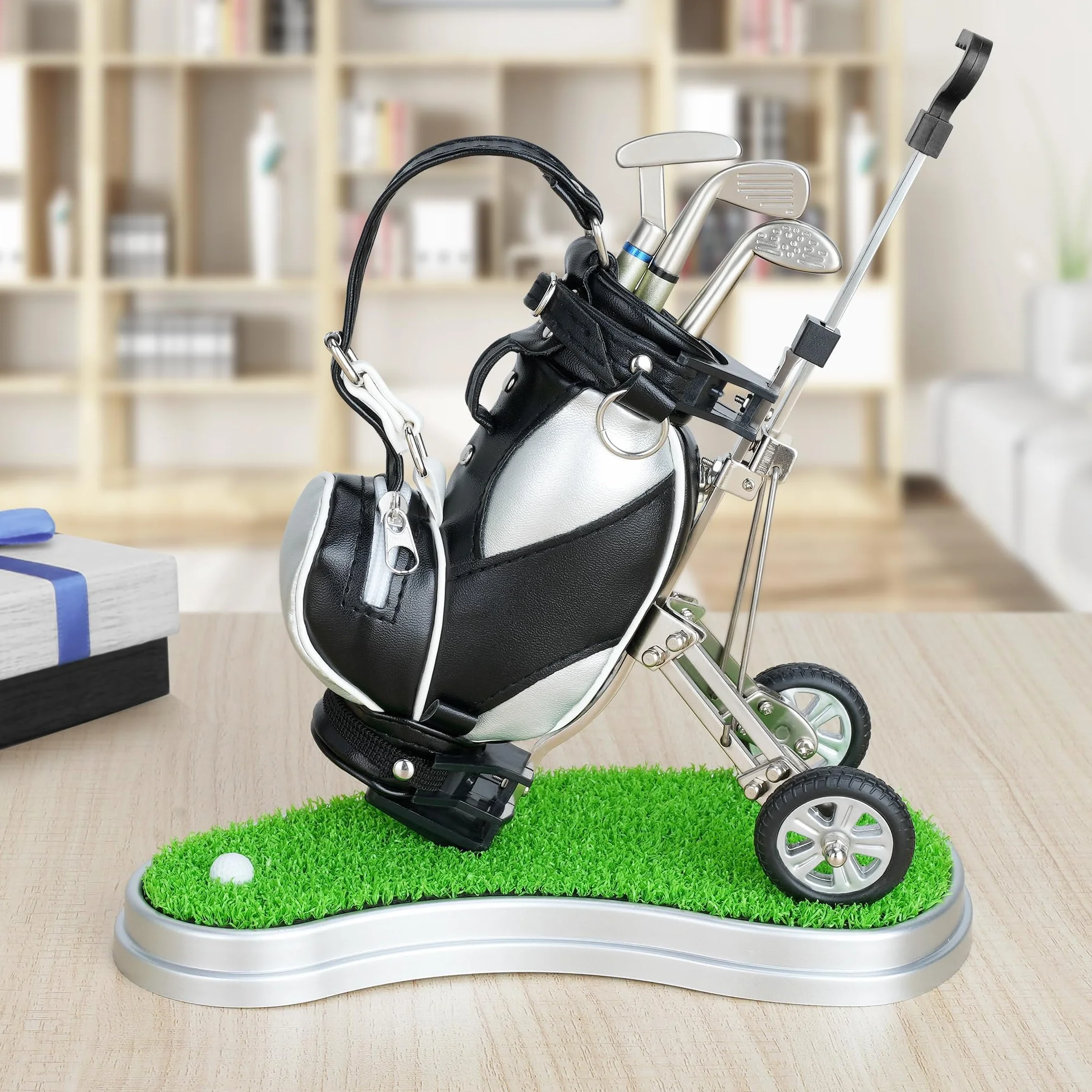 Portapenne da Golf 3 Pezzi Argento + Nero Set Unici Idea Regalo Uomini