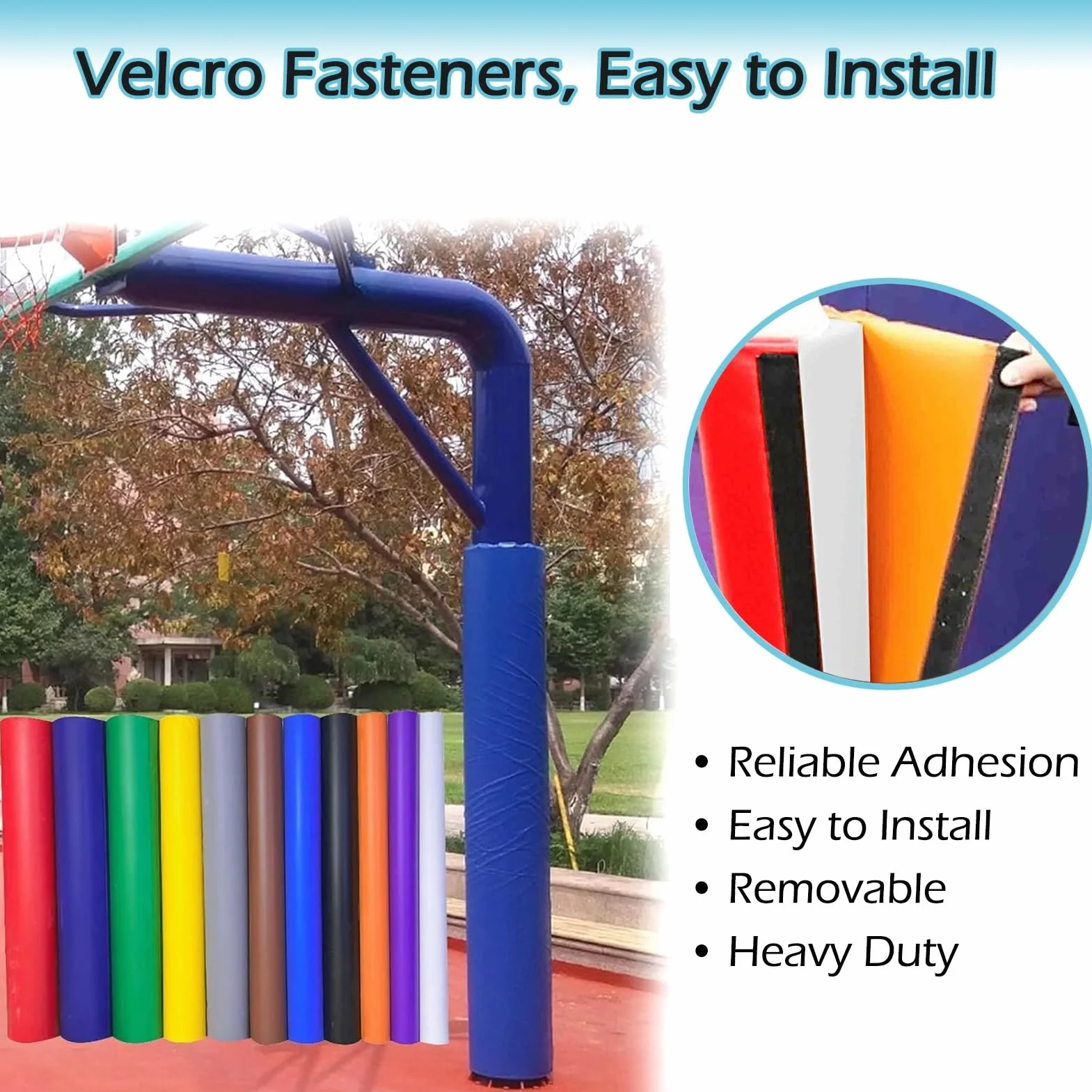 GTPBAO Imbottitura per Palo da Basket Altezza 1,2m 1,5m 1,8m Rotondo per Pali da Interrato