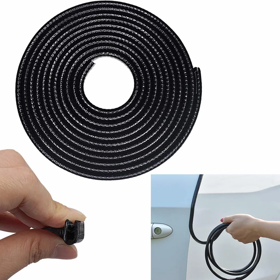 ZoneYan Guarnizione Auto Universale - Protezione Porta in Gomma, Striscia Portiera Nero (5m)