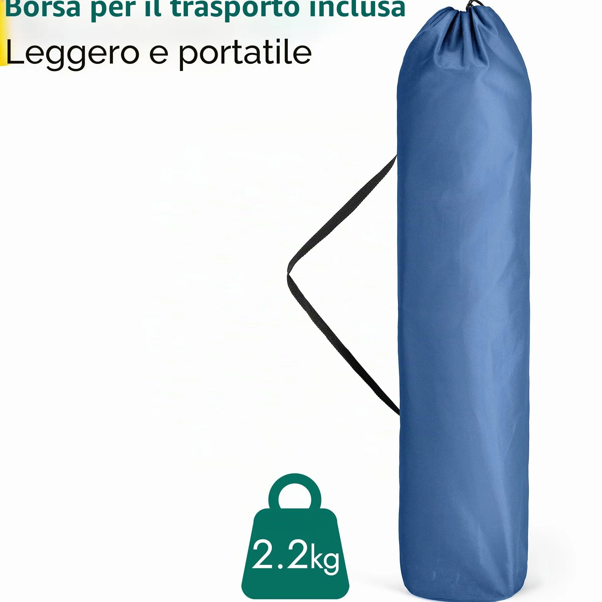 Sdraietta da Spiaggia Bassa Pieghevole Portatile con Piedini Anti Affondamento e Custodia