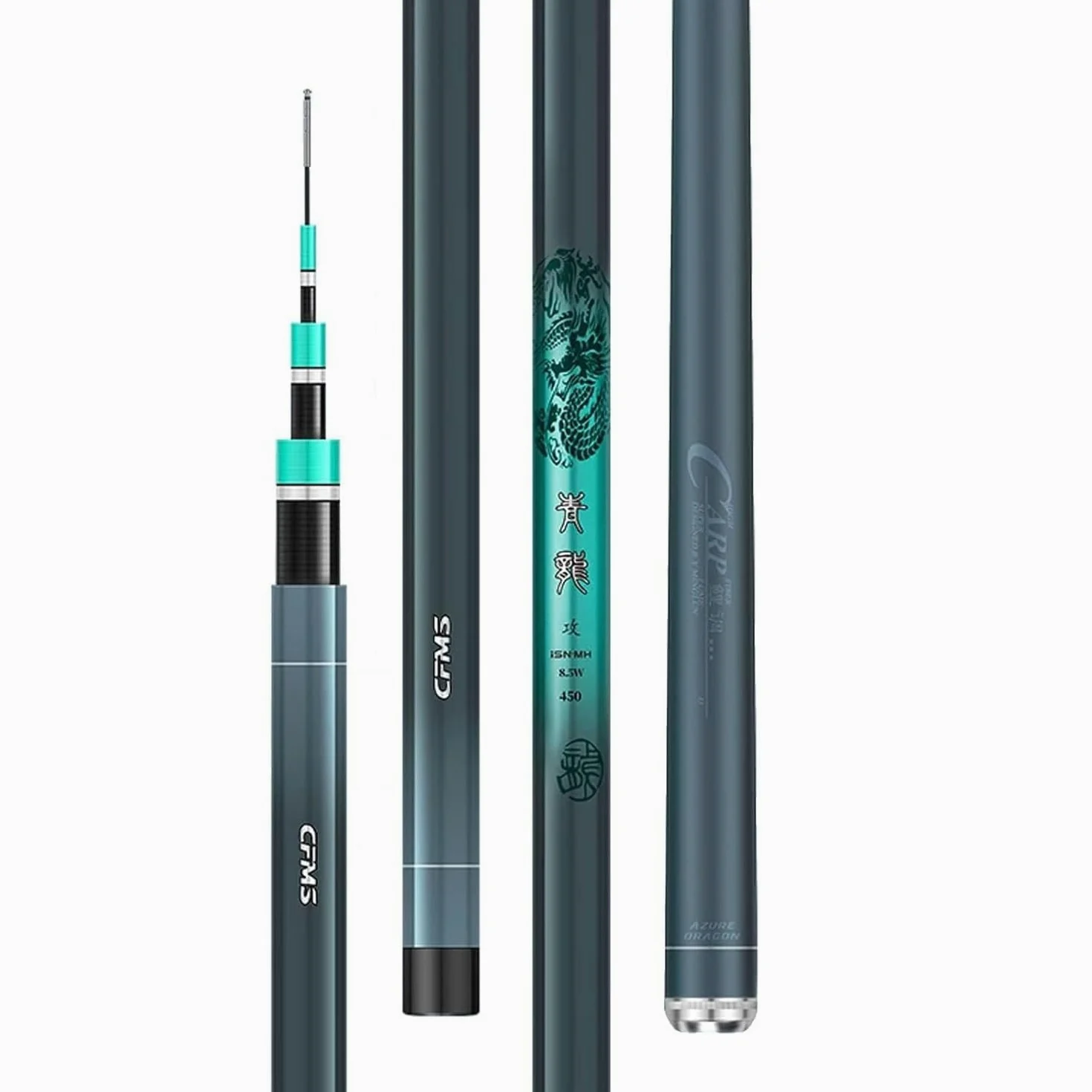 Canna da Pesca telescopica Portatile in Fibra di Carbonio da 2,7 m a 8,1 m, Adatta per Laghi, bacini Artificiali, fiumi e stagni(12.5w 19tone,3.0m)