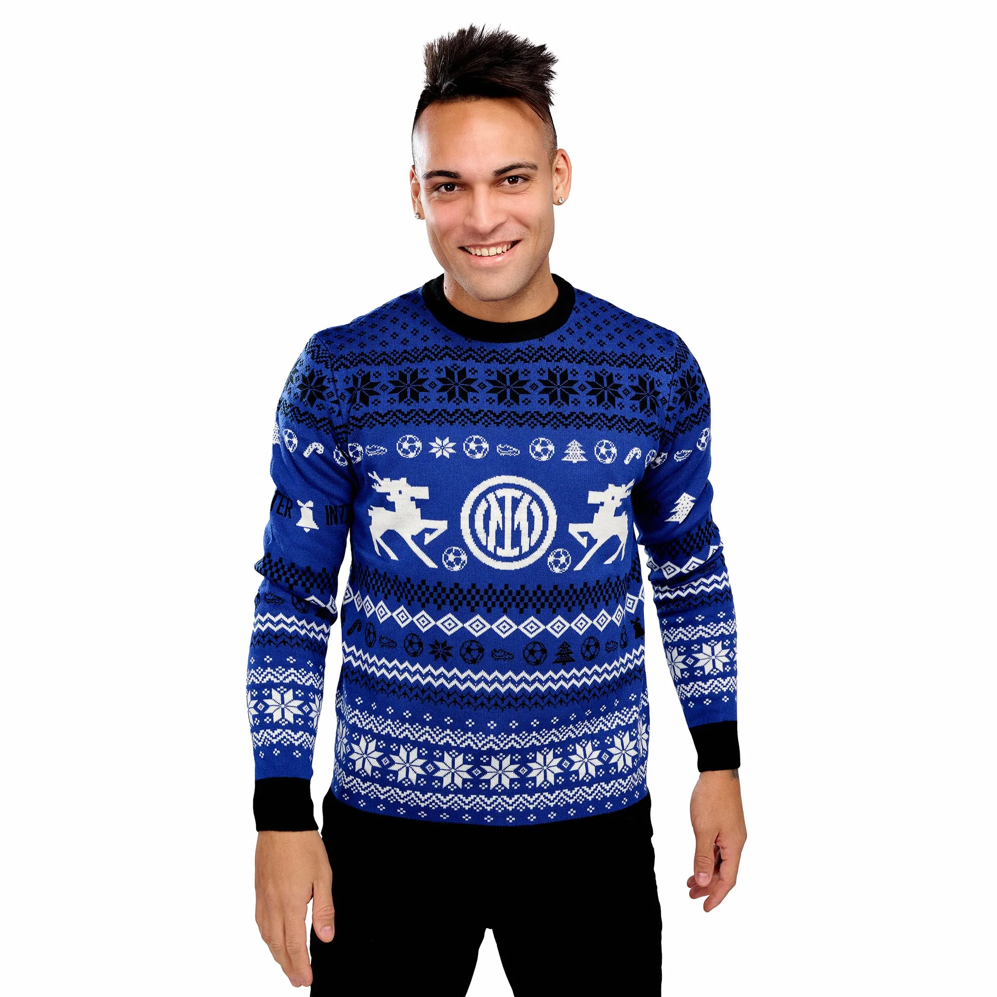 Inter Maglione Natalizio Unisex Adulto Nerazzurro XL