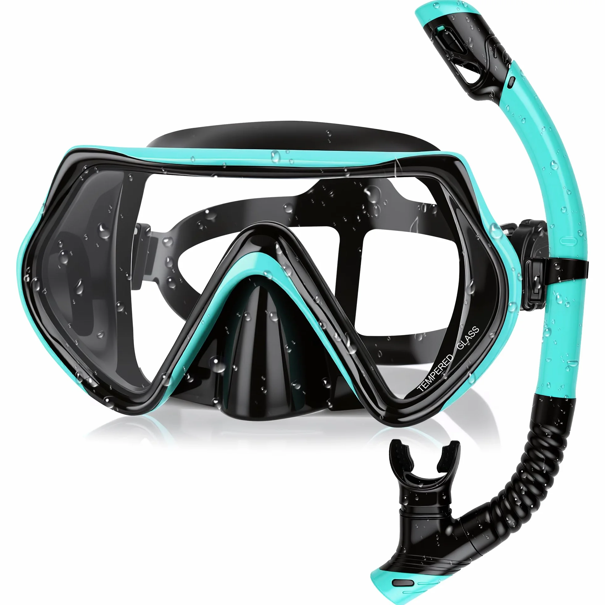 Maschera Snorkeling Adulto Panoramica 180° Antiappannante Sub, Blu Nerastro