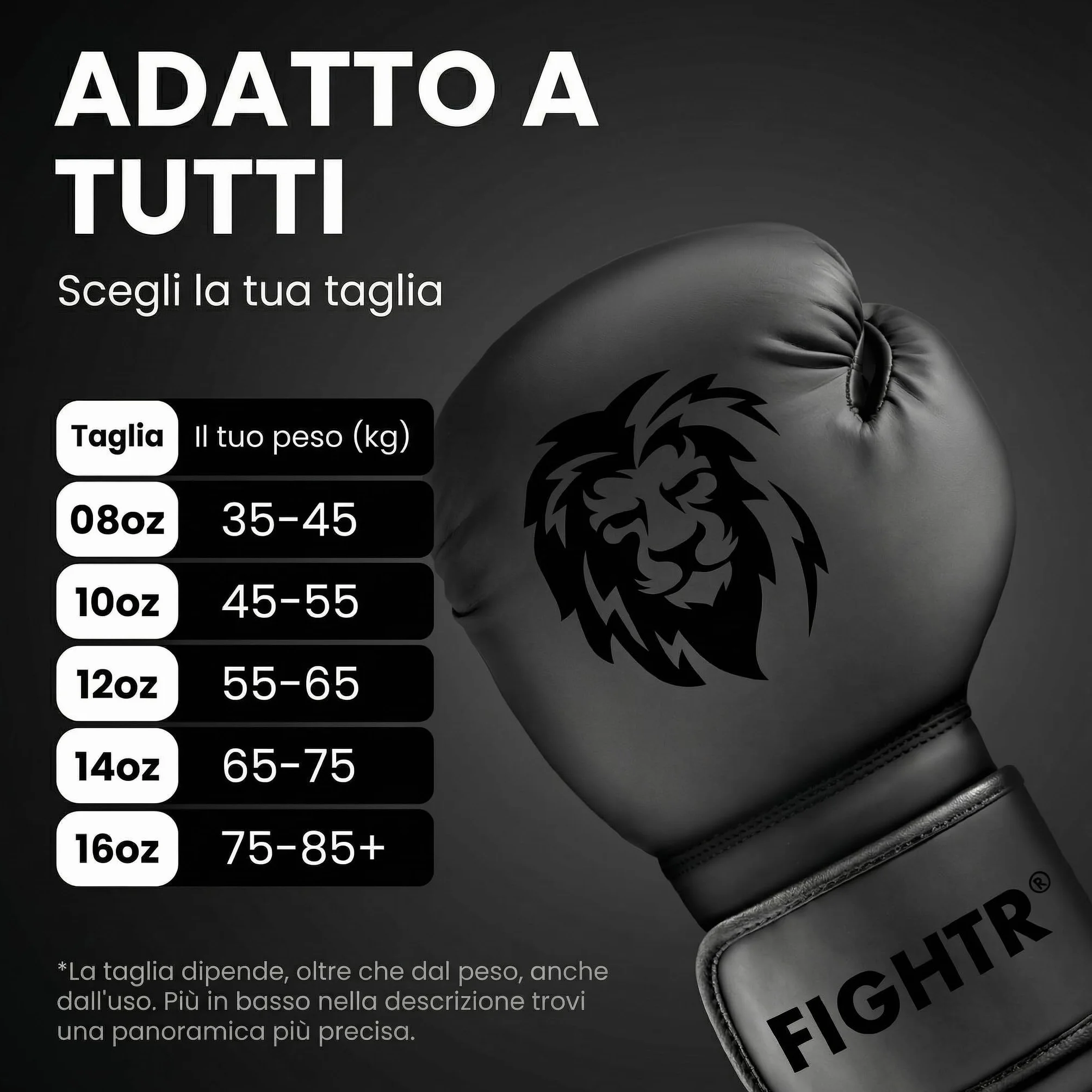 FIGHTR® Guantoni da Boxe Massima Protezione Stabilità per Boxe MMA Muay Thai Kickboxing Taglie 8-16 oz Borsa Trasporto