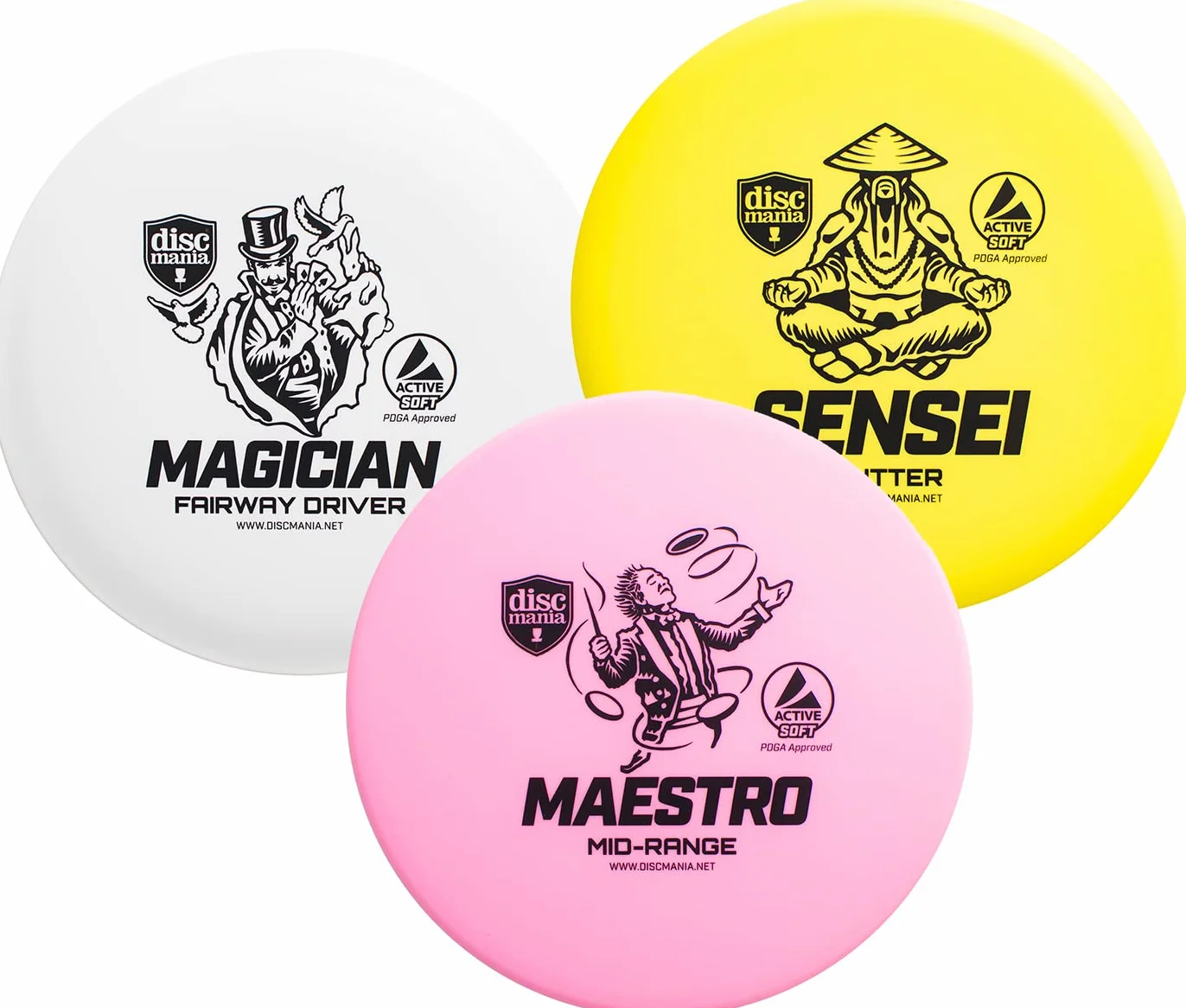 Discmania Active Soft Disc Set di 3 Dischi da Golf Putter Media Gamma Driver