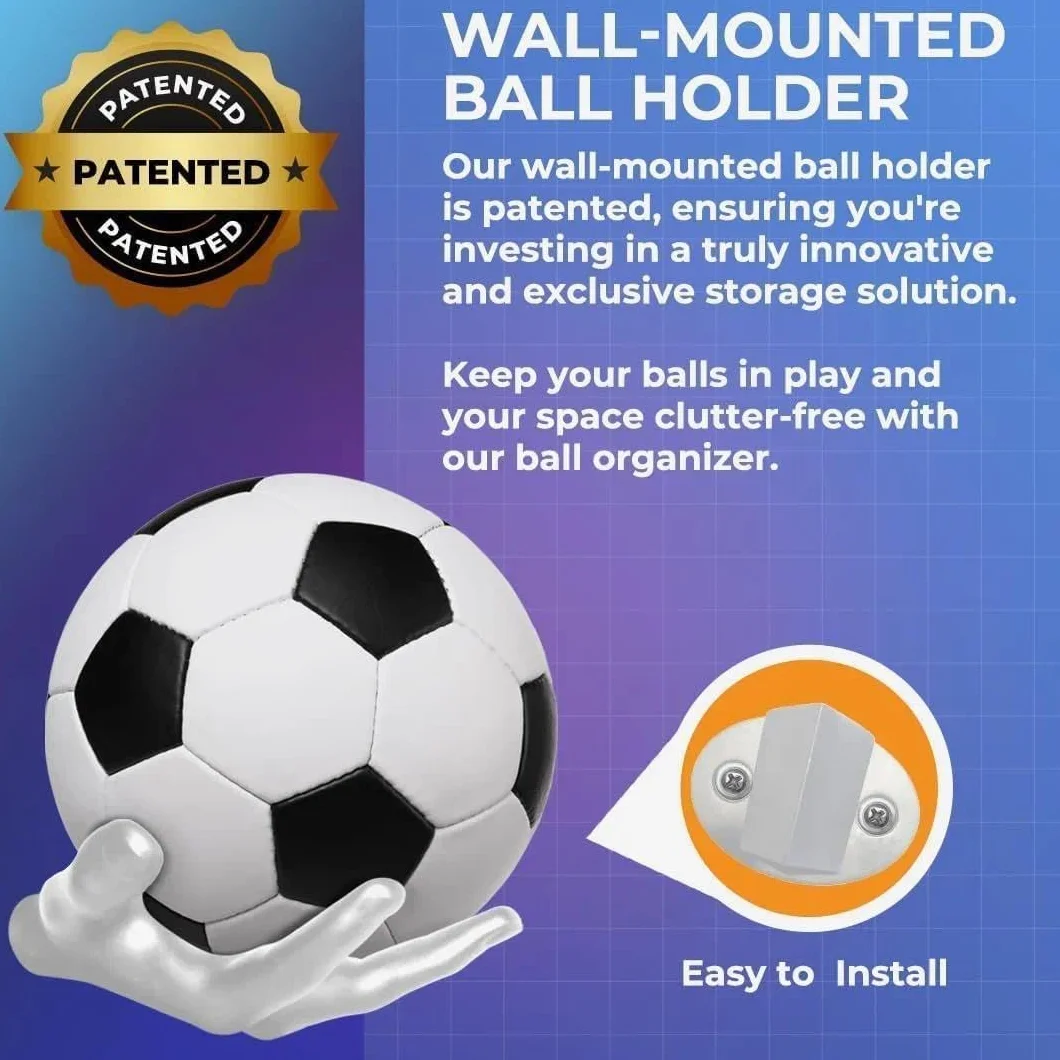 Supporto da Parete a Mano 22x17cm per Pallacanestro con 3 viti