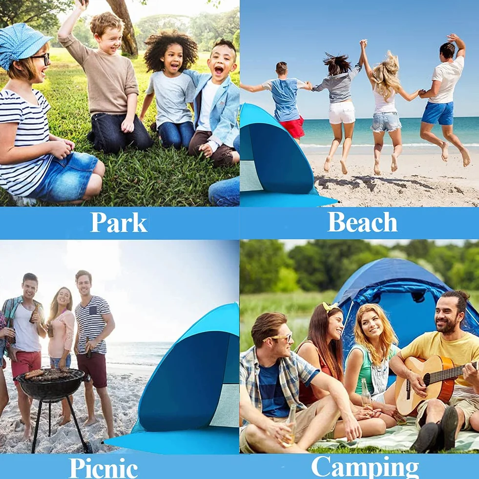 Miconi Tenda da Spiaggia Pop Up UPF 50+ 165x150x110 cm Leggera Facile da Trasportare per Vacanza Campeggio
