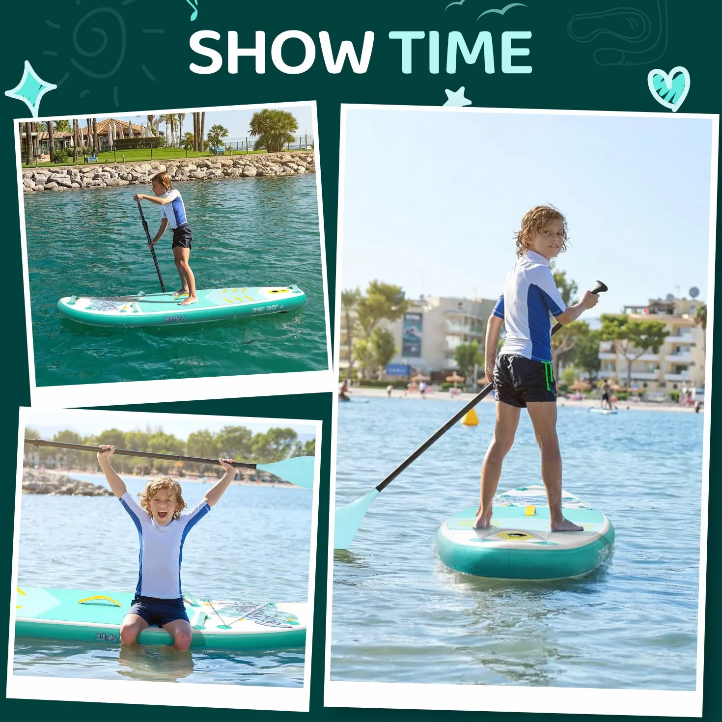Tavola da Paddle Gonfiabile per Bambini SUP 2,1m 2,3m 2,4m 2,9m