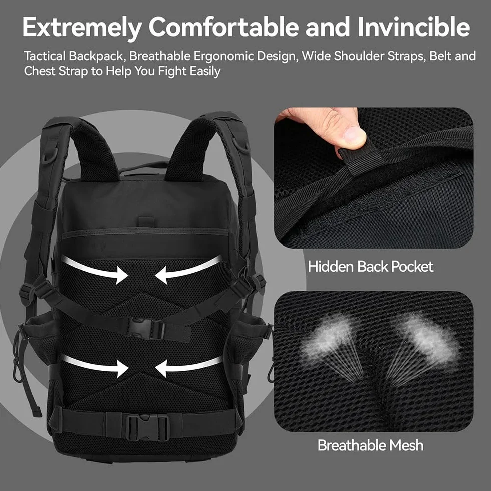 Delgeo Zaino Tattico Militare 45L Impermeabile Pieghevole Alpinismo Escursionismo Campeggio