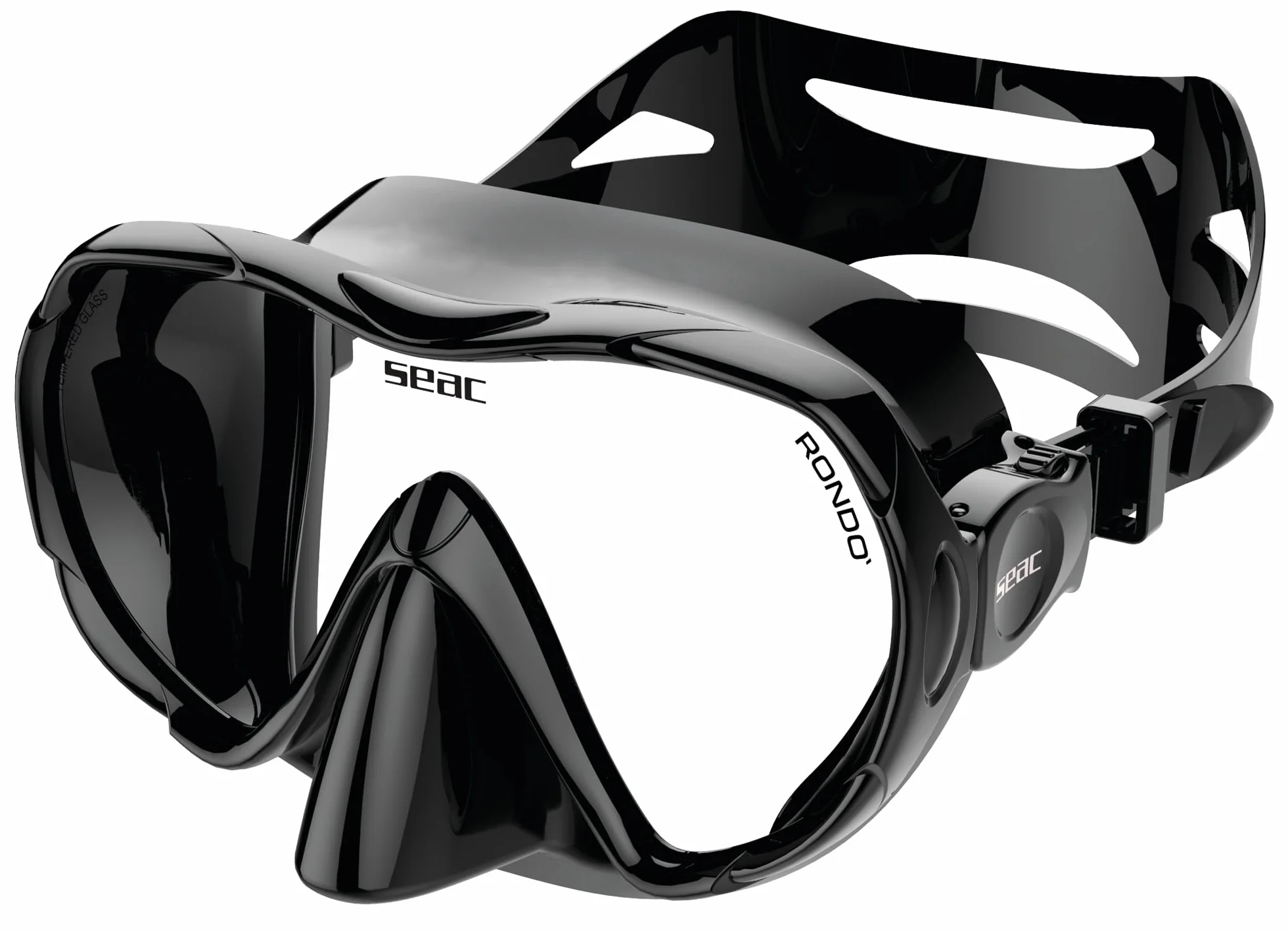 SEAC Rondò - Maschera Frameless Monovetro in Silicone per Immersione e Snorkeling o Combo Set Maschera + Snorkel SEAC Reverse Dry, Sistema Dry Top e Valvola di Spurgo