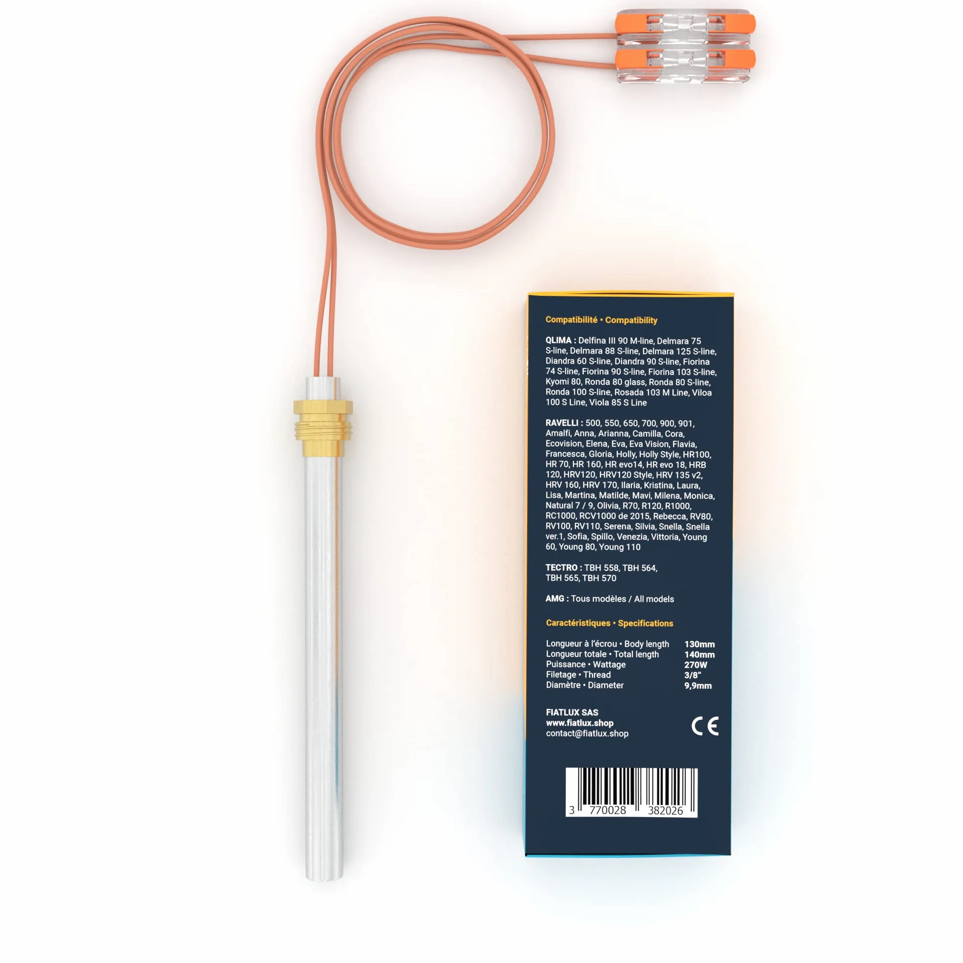 Candeletta Stufa a Pellet compatibile Ravelli Tectro AMG 130/140mm 270W Filettatura 3/8