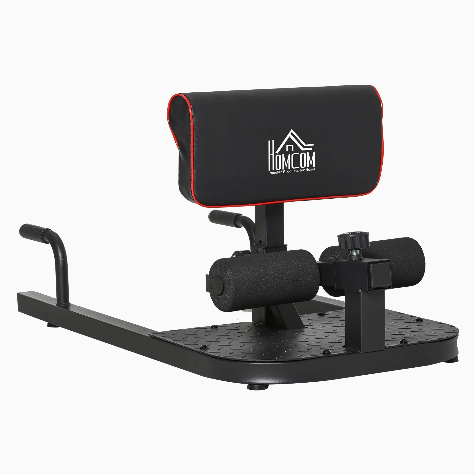 HOMCOM Macchina Squat 3 in 1, Macchina per Deep Sissy Squat Sit Up Push Up Regolabile Acciaio, Multifunzione, per Fitness, Allenamento, Leg Press, Addominali e Flessioni