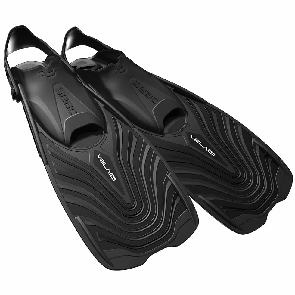 SEAC Vela OH Pinne Corte Snorkeling Nuoto Piscina Cinghiolo Regolabile Unisex Adulto